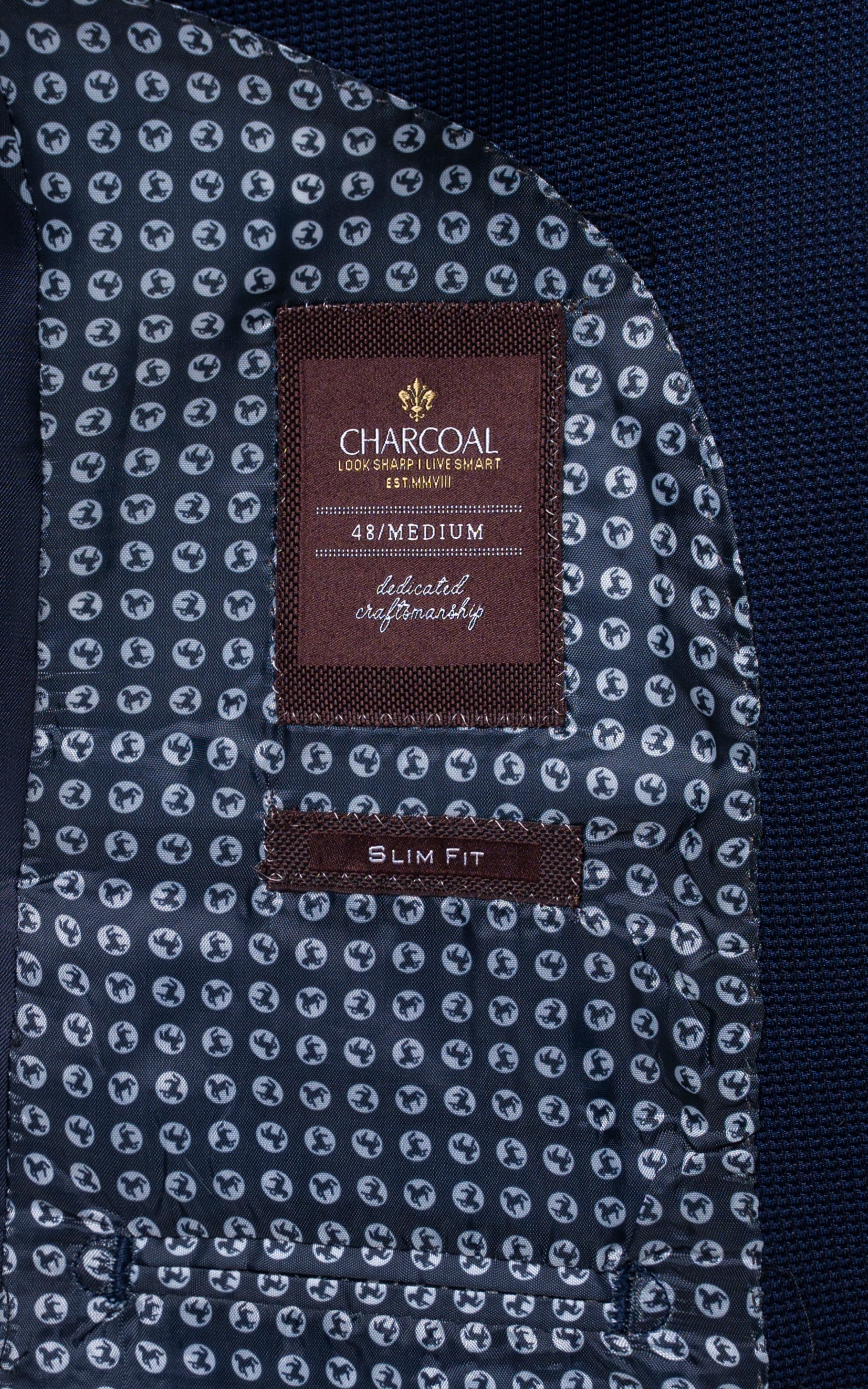 Casual Textured Blazer Navy