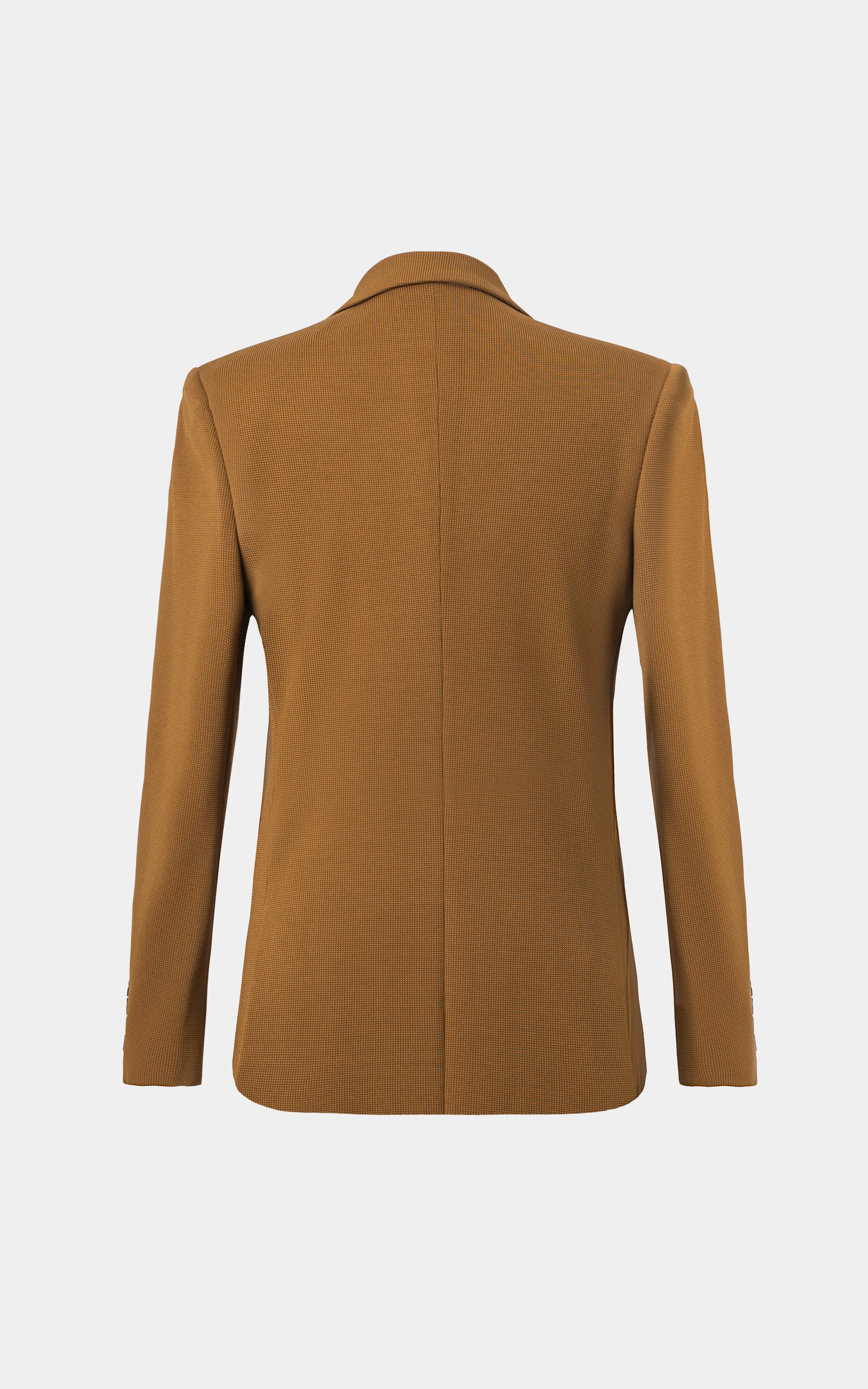 Casual Textured Blazer Mustard