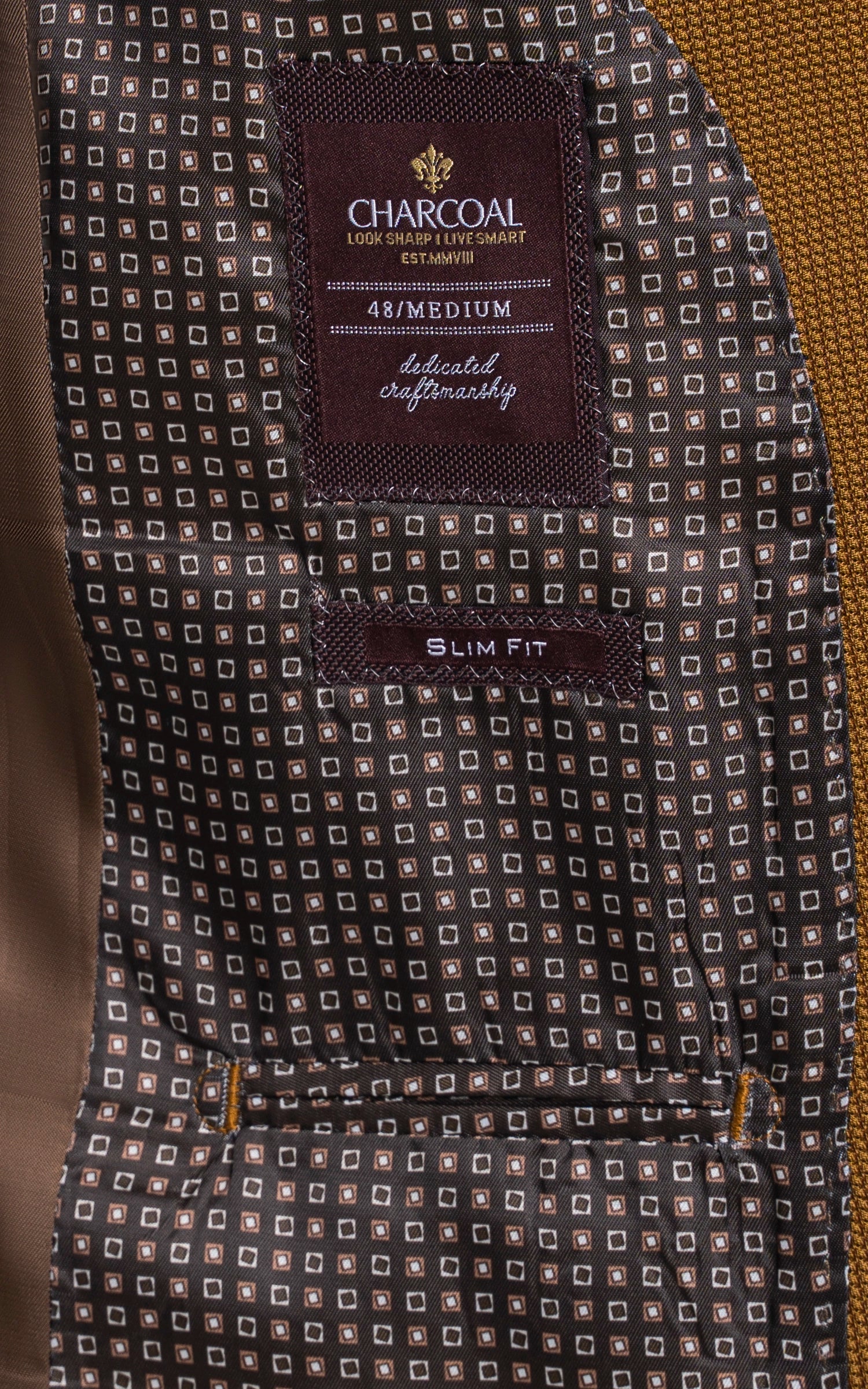 Casual Textured Blazer Mustard