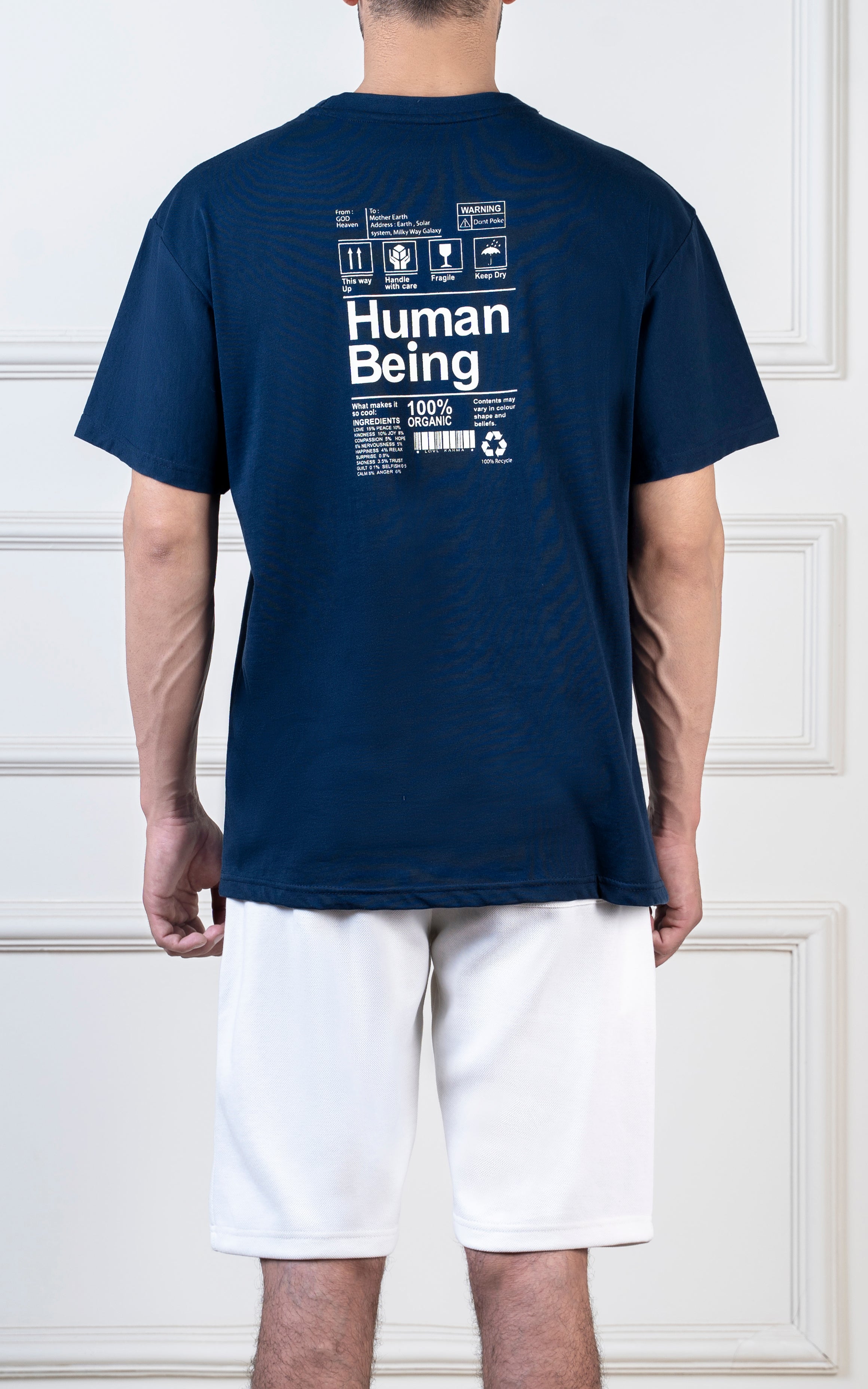 GRAPHIC T-SHIRT TAN BLUE