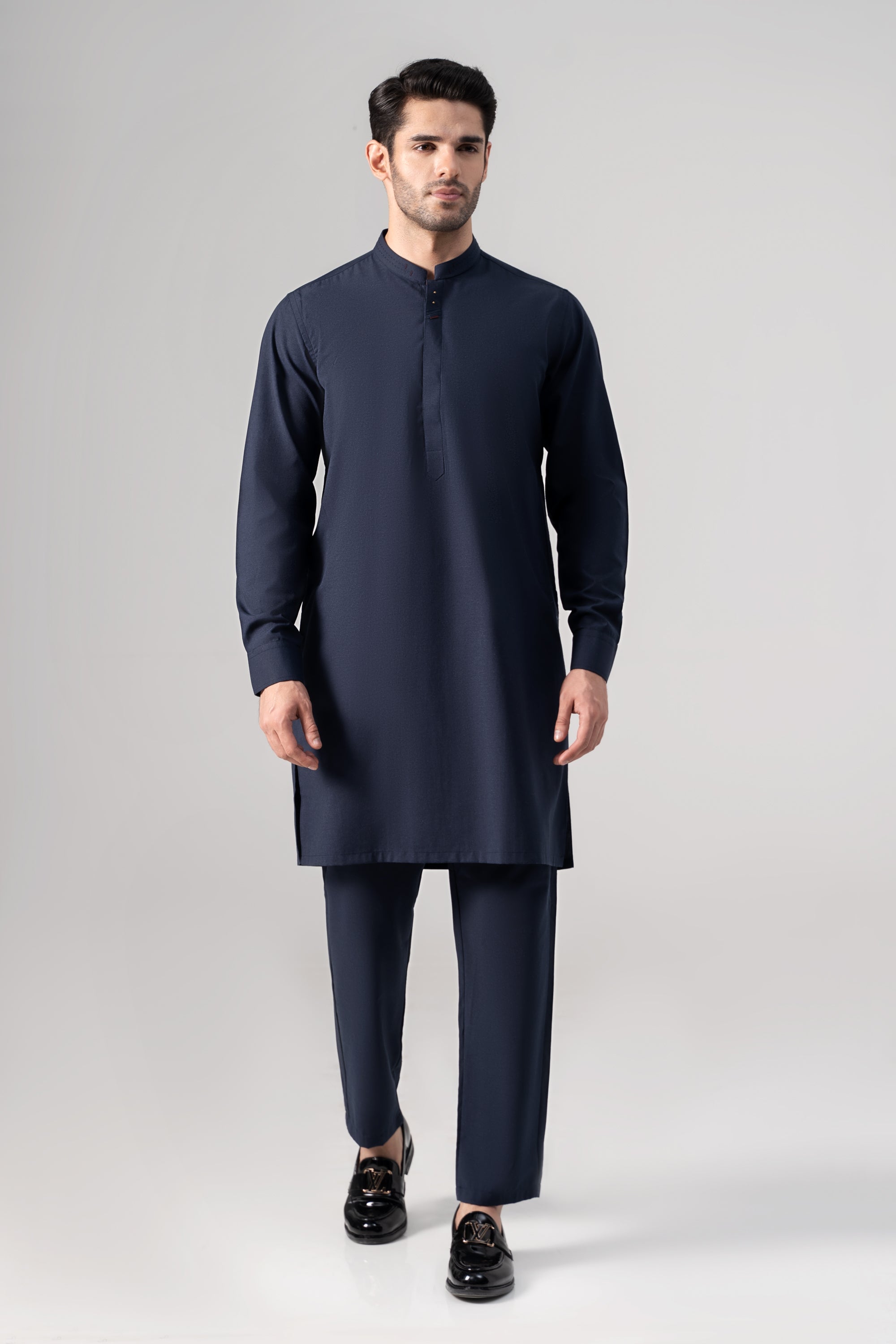 KARANDI KURTA PAJAMA -SIGNATURE COLLECTION NAVY