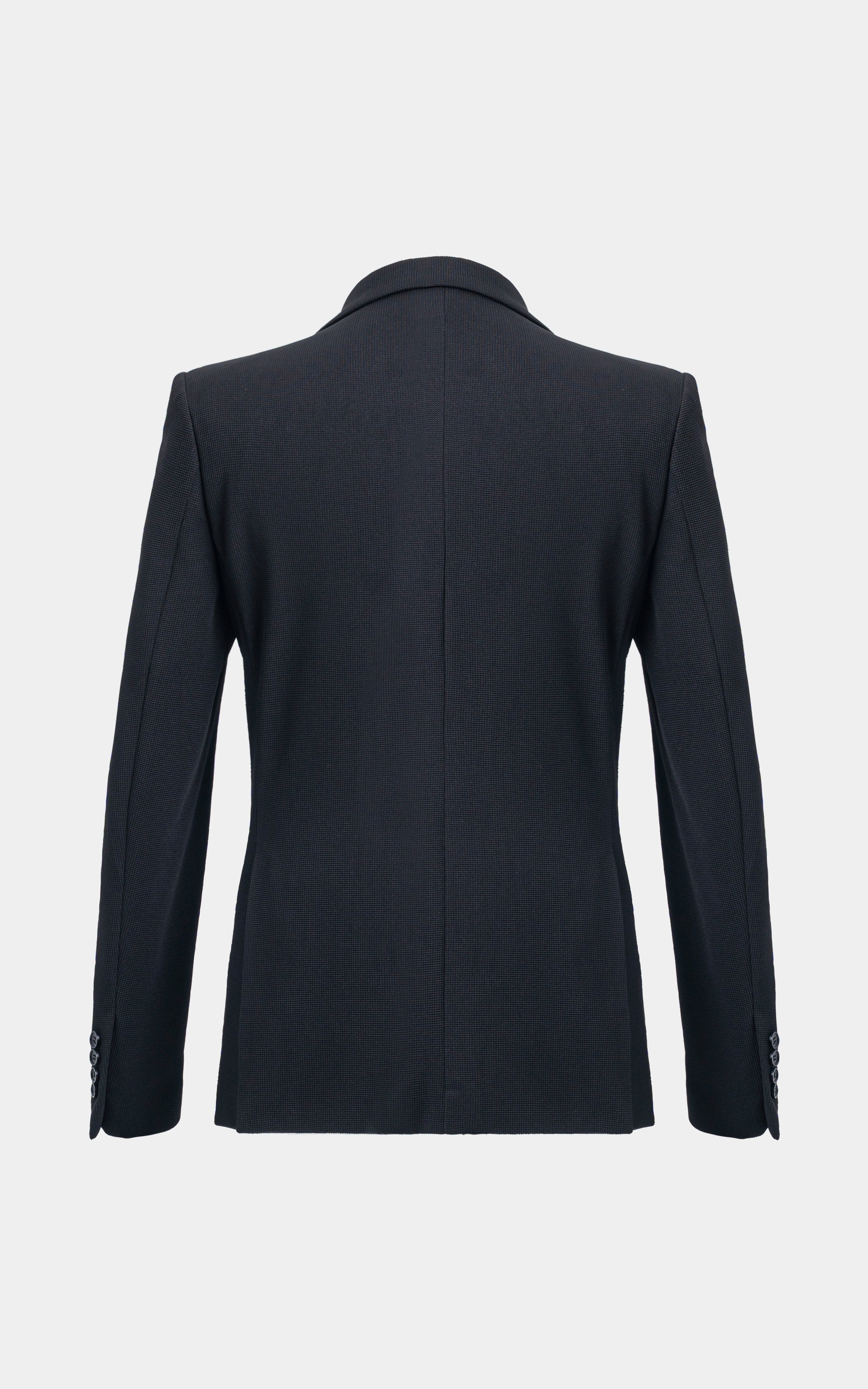 Casual Textured Blazer Black