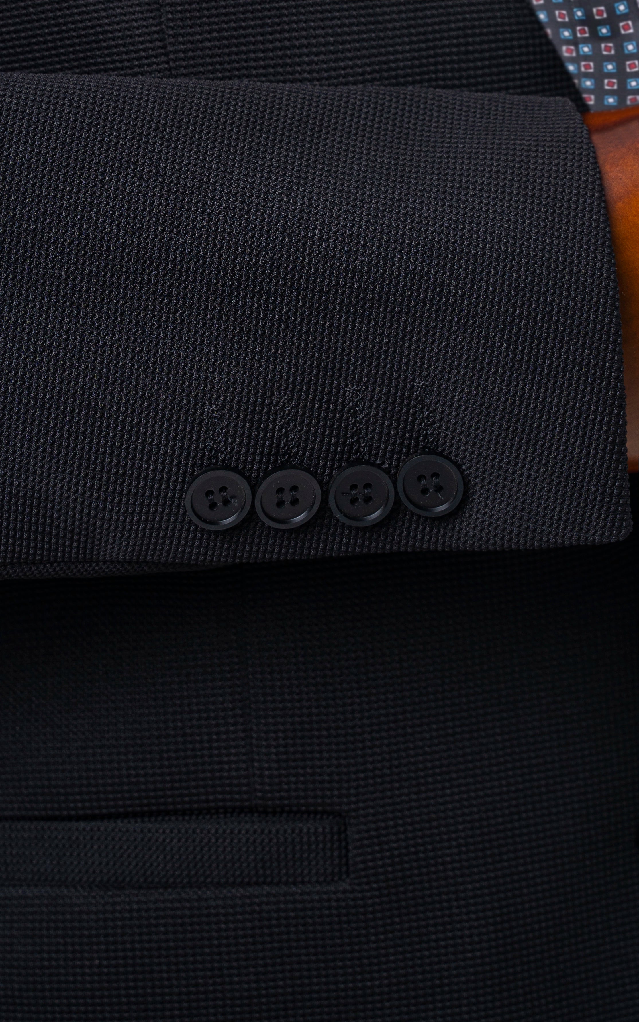 Casual Textured Blazer Black