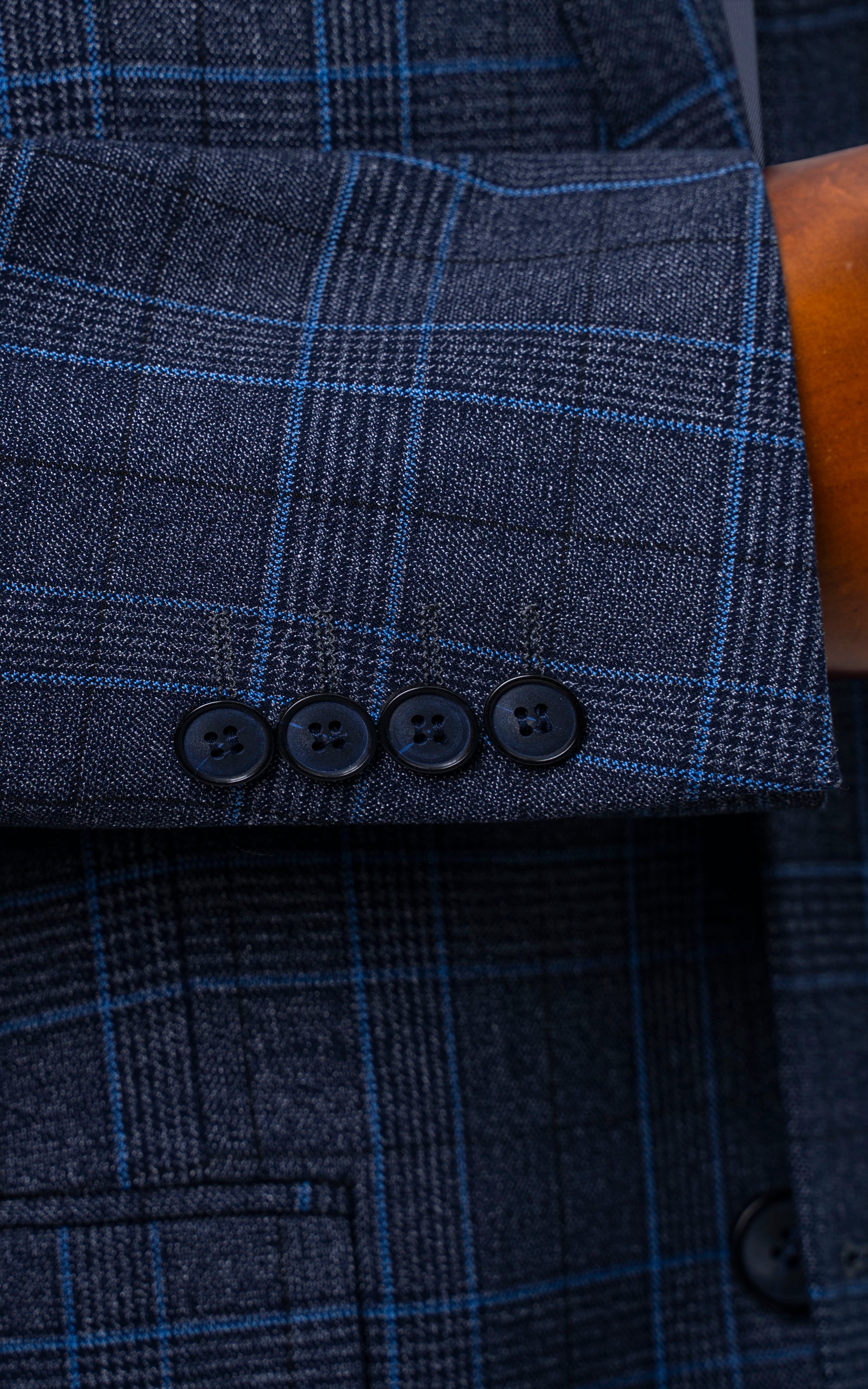 Classic Checkered Blazer Grey Check