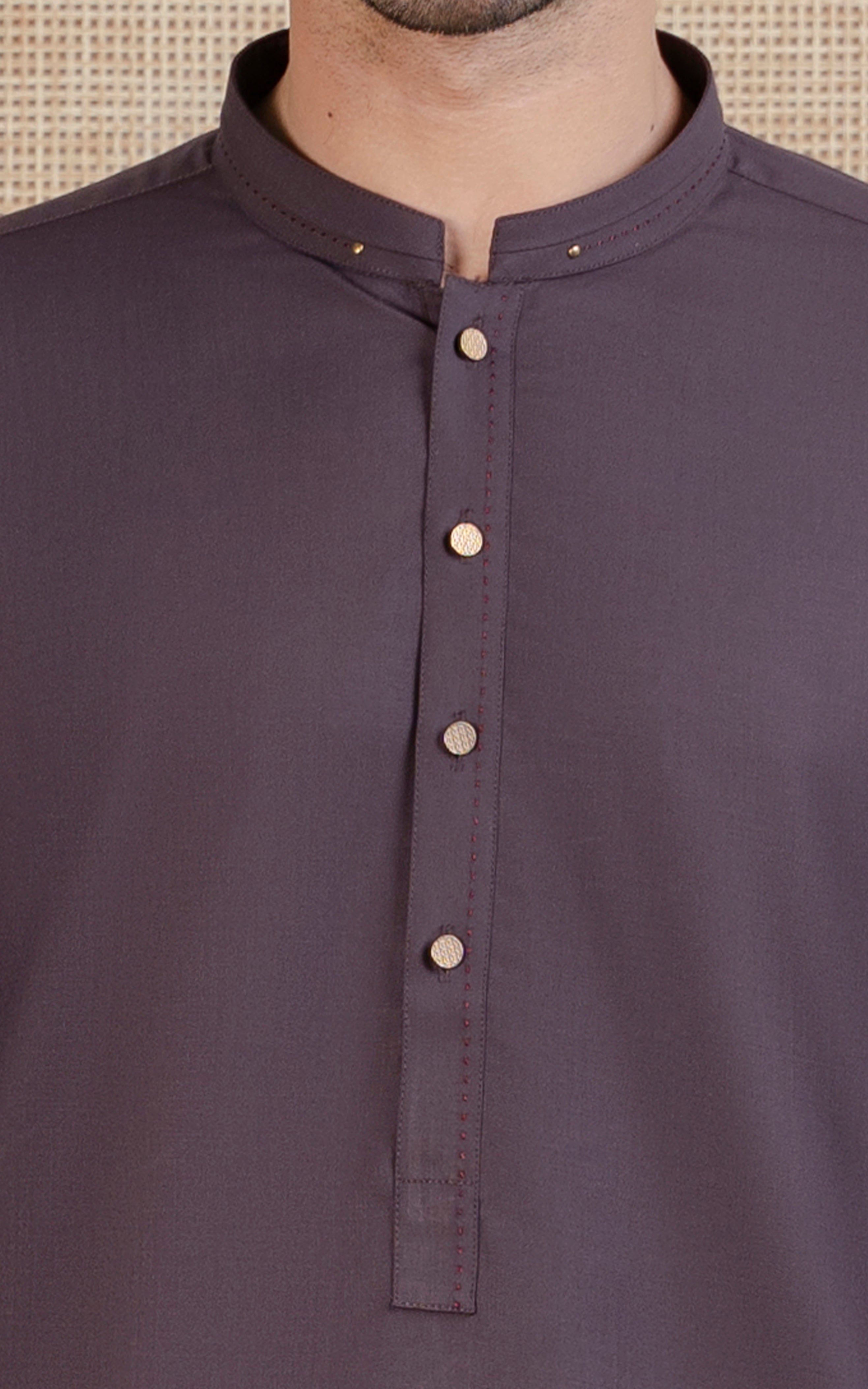 TEXTURED BLENDED KAMEEZ SHALWAR - SIGNATURE COLLECTION PLUM