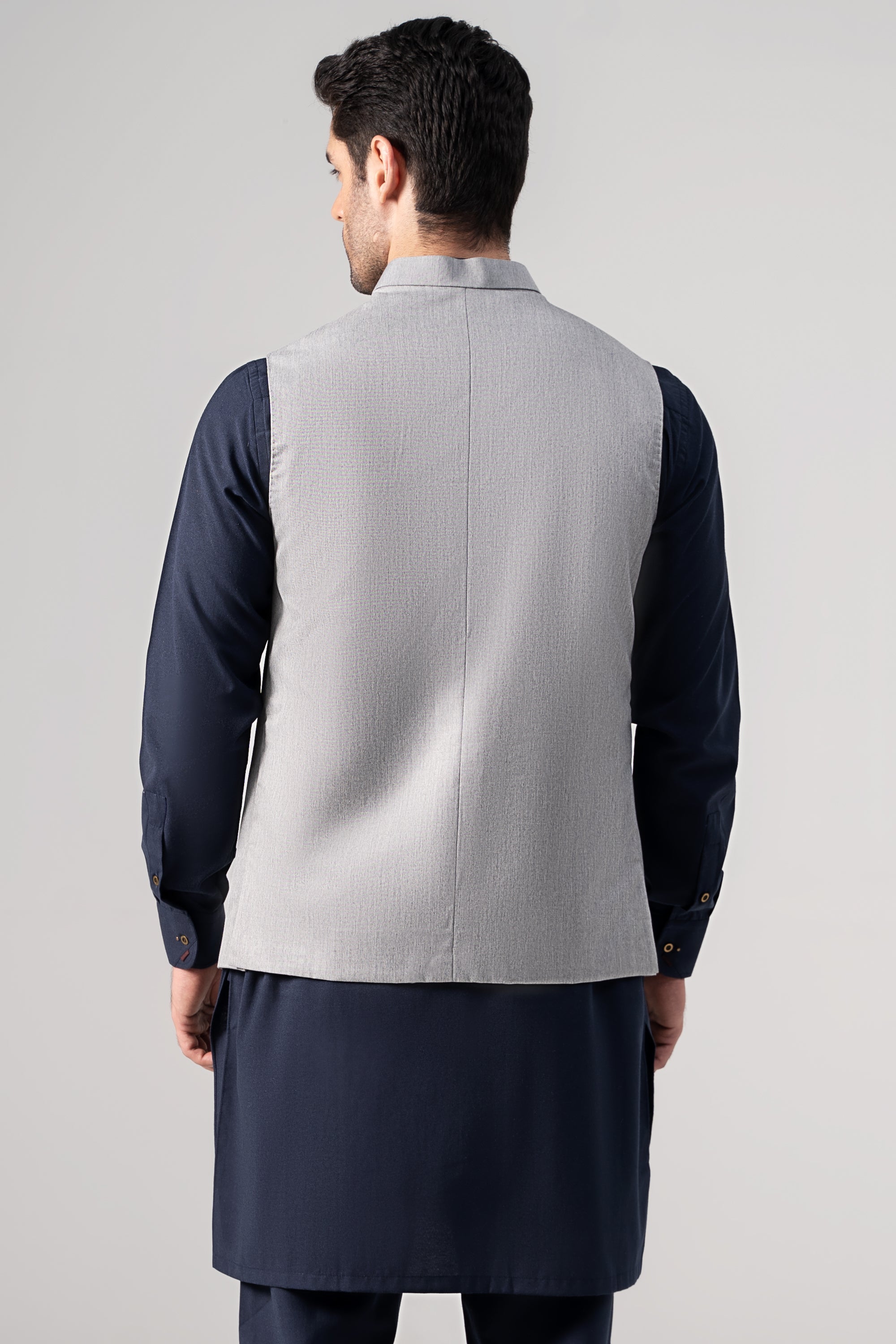 Textured Tropical Waistcoat - SIGNATURE COLLECTION LIGHT GREY