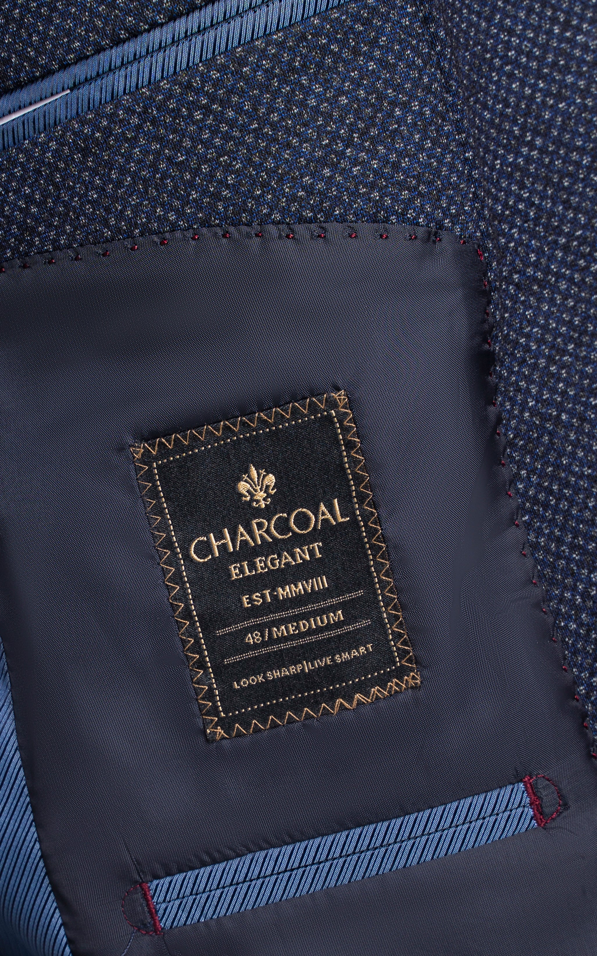 Textured Casual Coat Navy