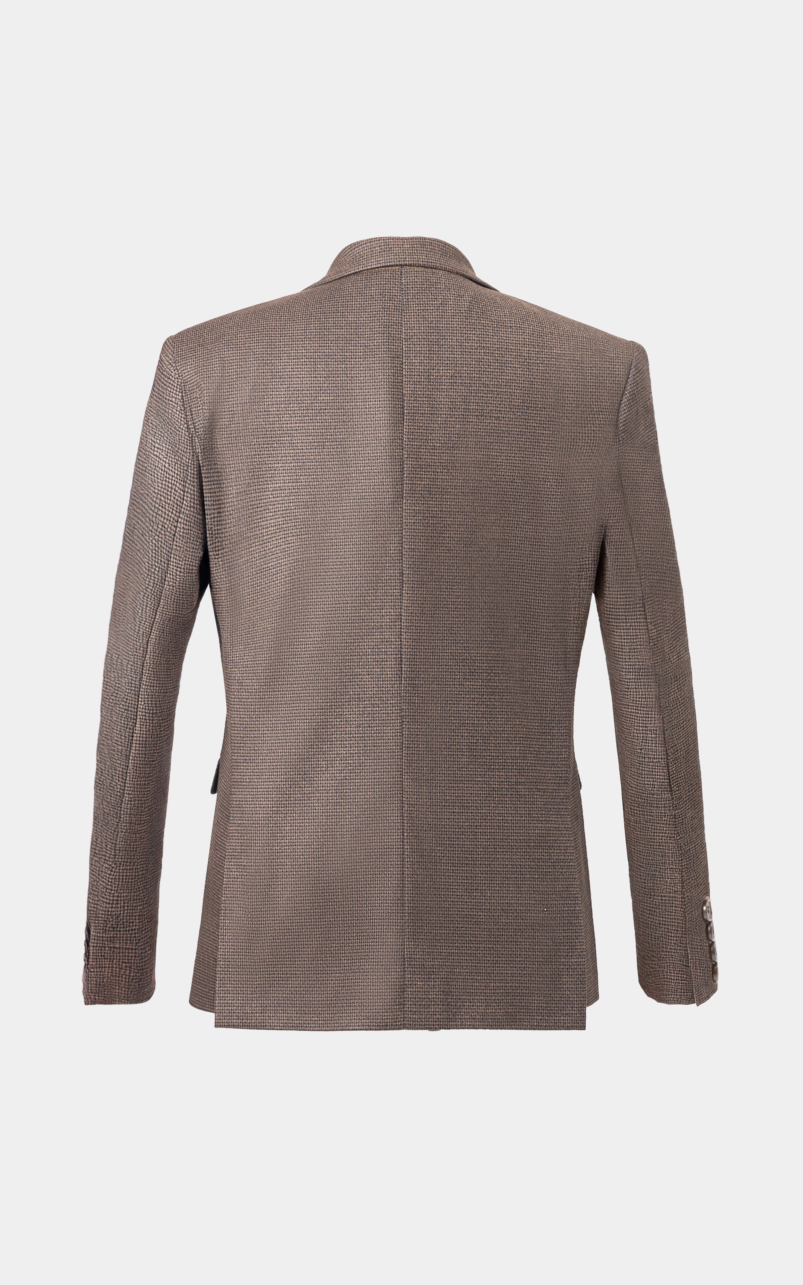 Houndstooth Casual Coat Brown