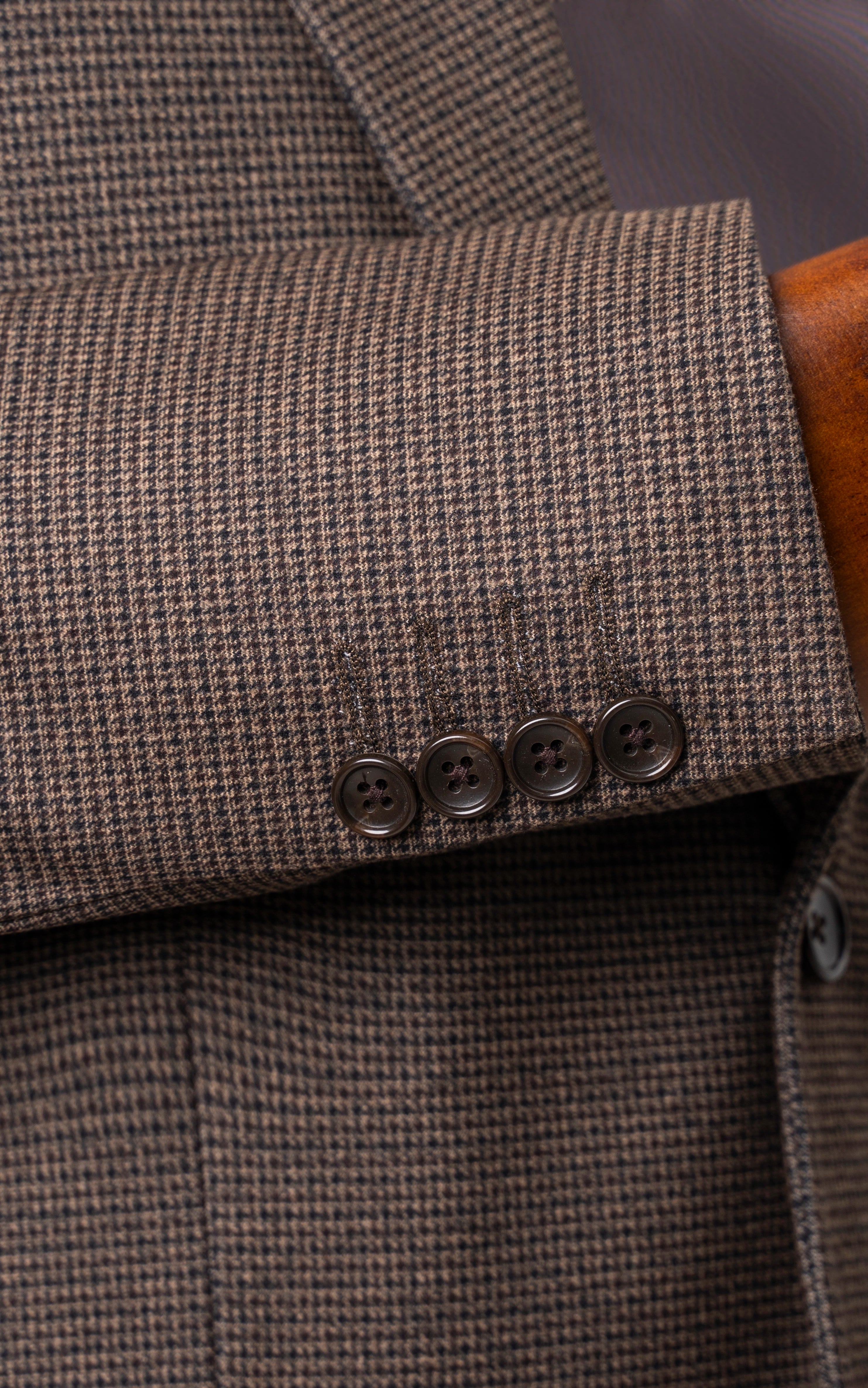 Houndstooth Casual Coat Brown