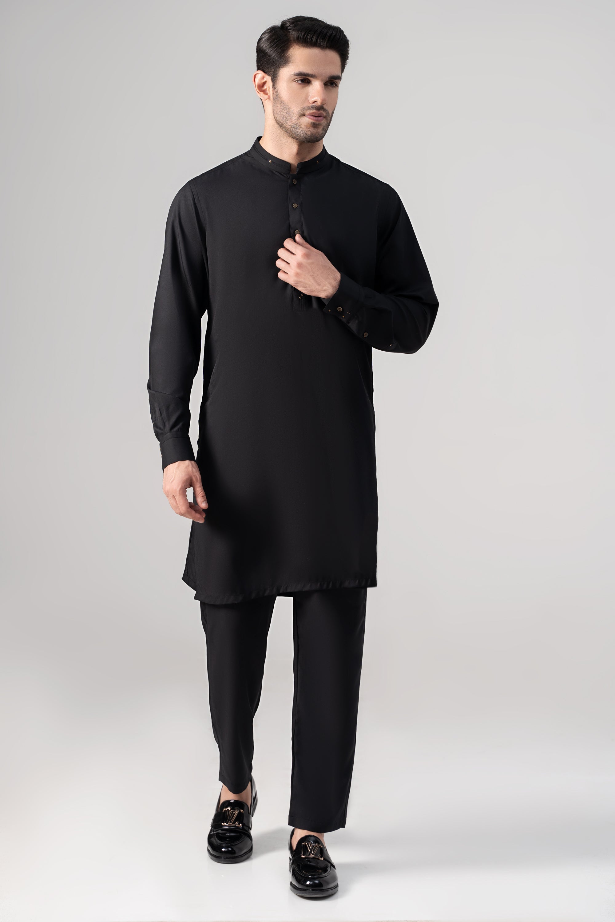PREMIUM WASH & WEAR KURTA PAJAMA BLACK
