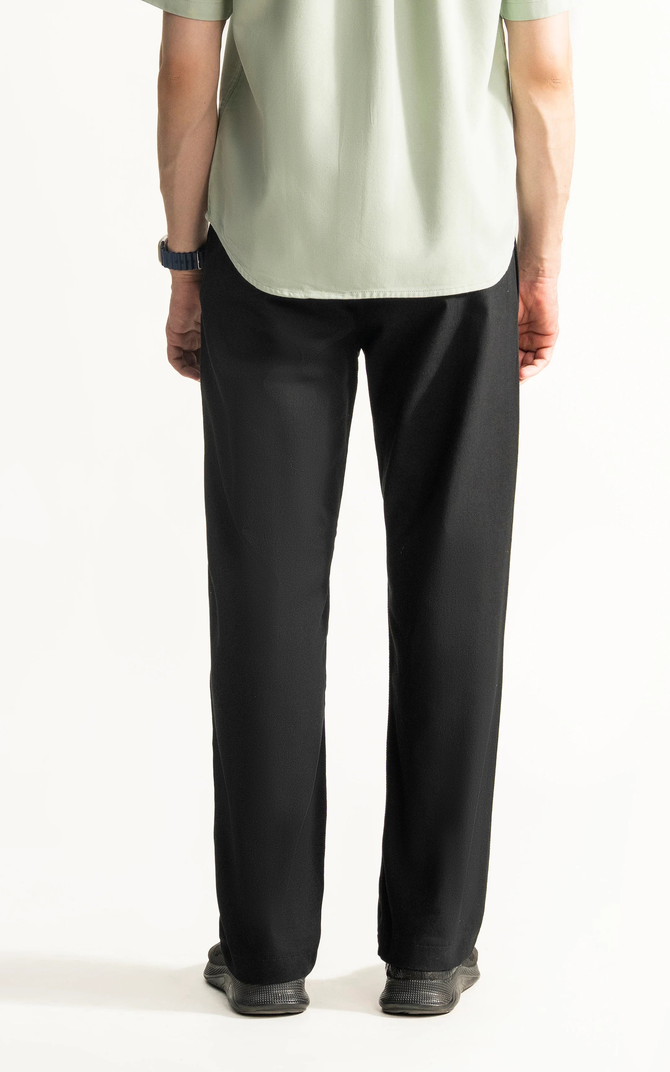 STRAIGHT FIT CASUAL TROUSER BLACK