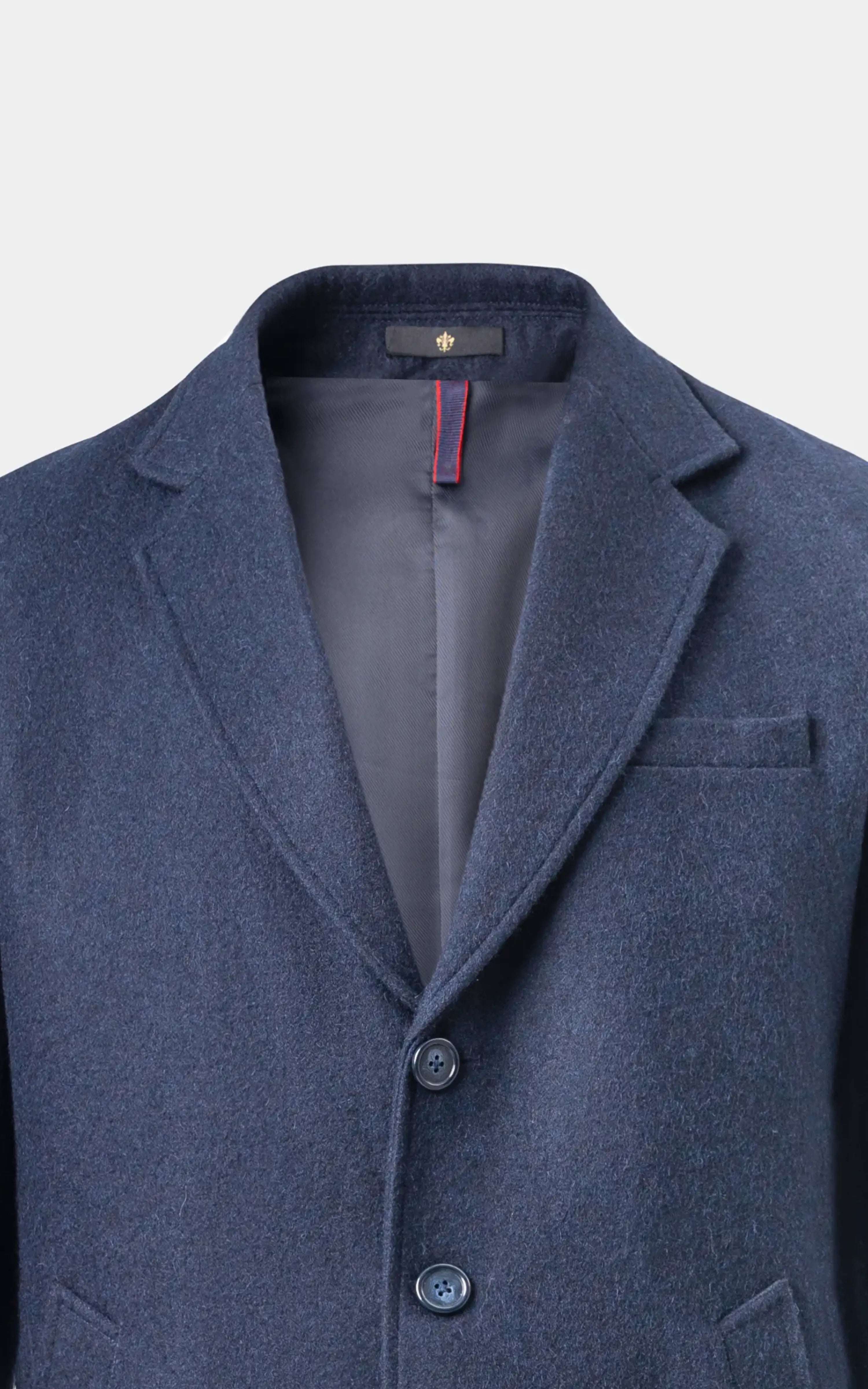 NOTCH LAPEL SMART FIT LONG COAT NAVY