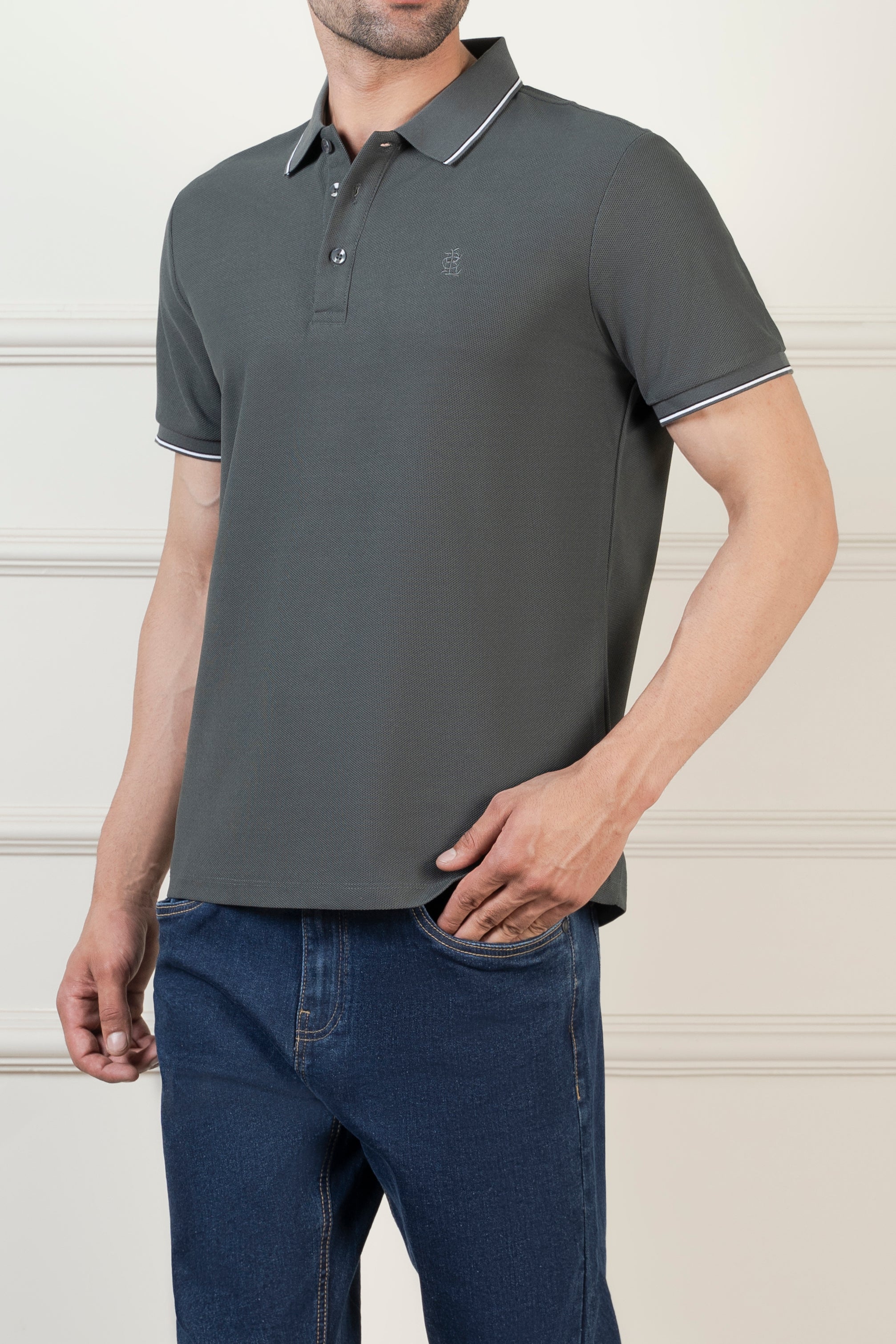 CLASSIC TIPPING POLO DARK OLIVE
