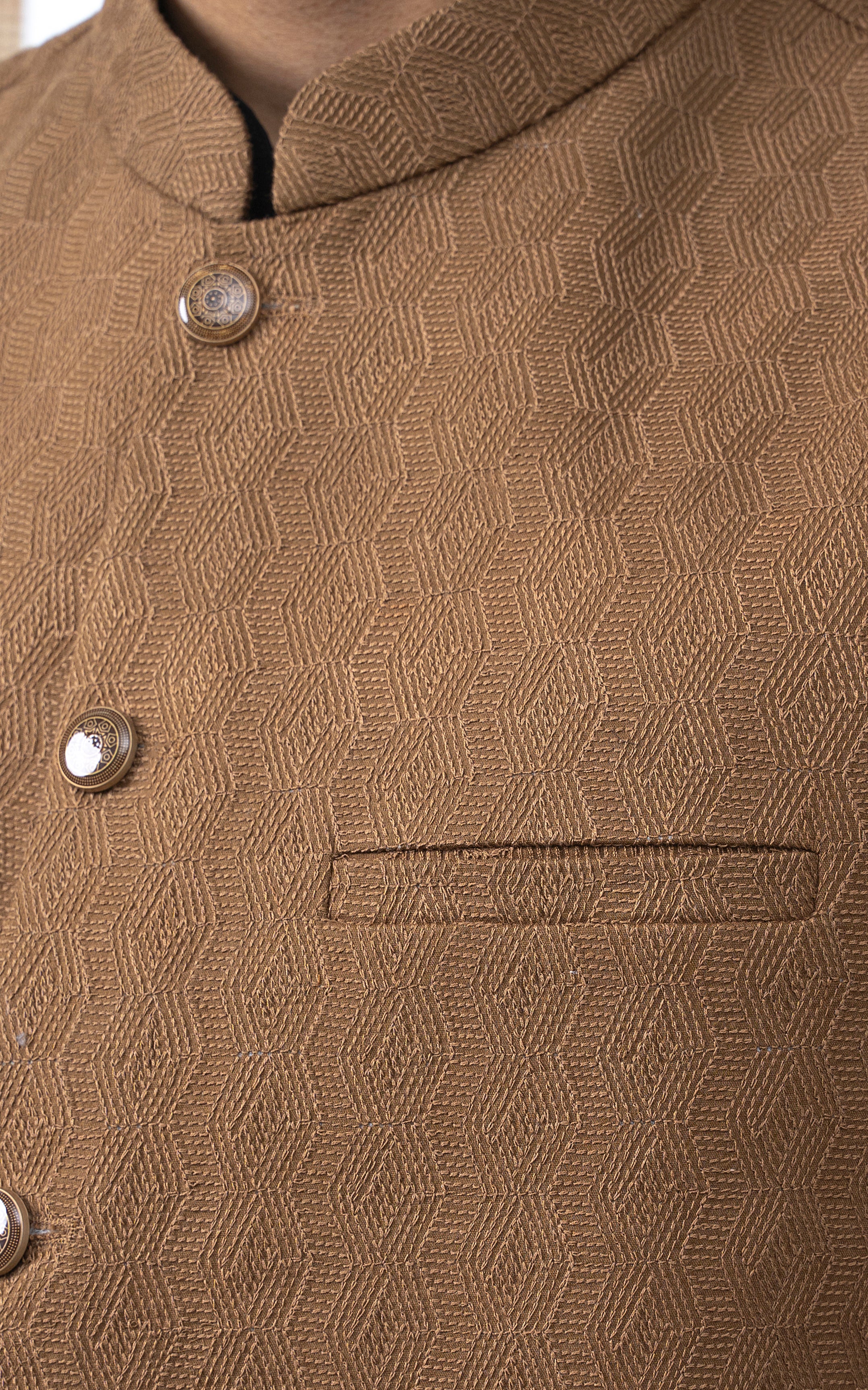 SCHIFFLI EMBROIDERED W/C -SIGNATURE COLLECTION MUSTARD