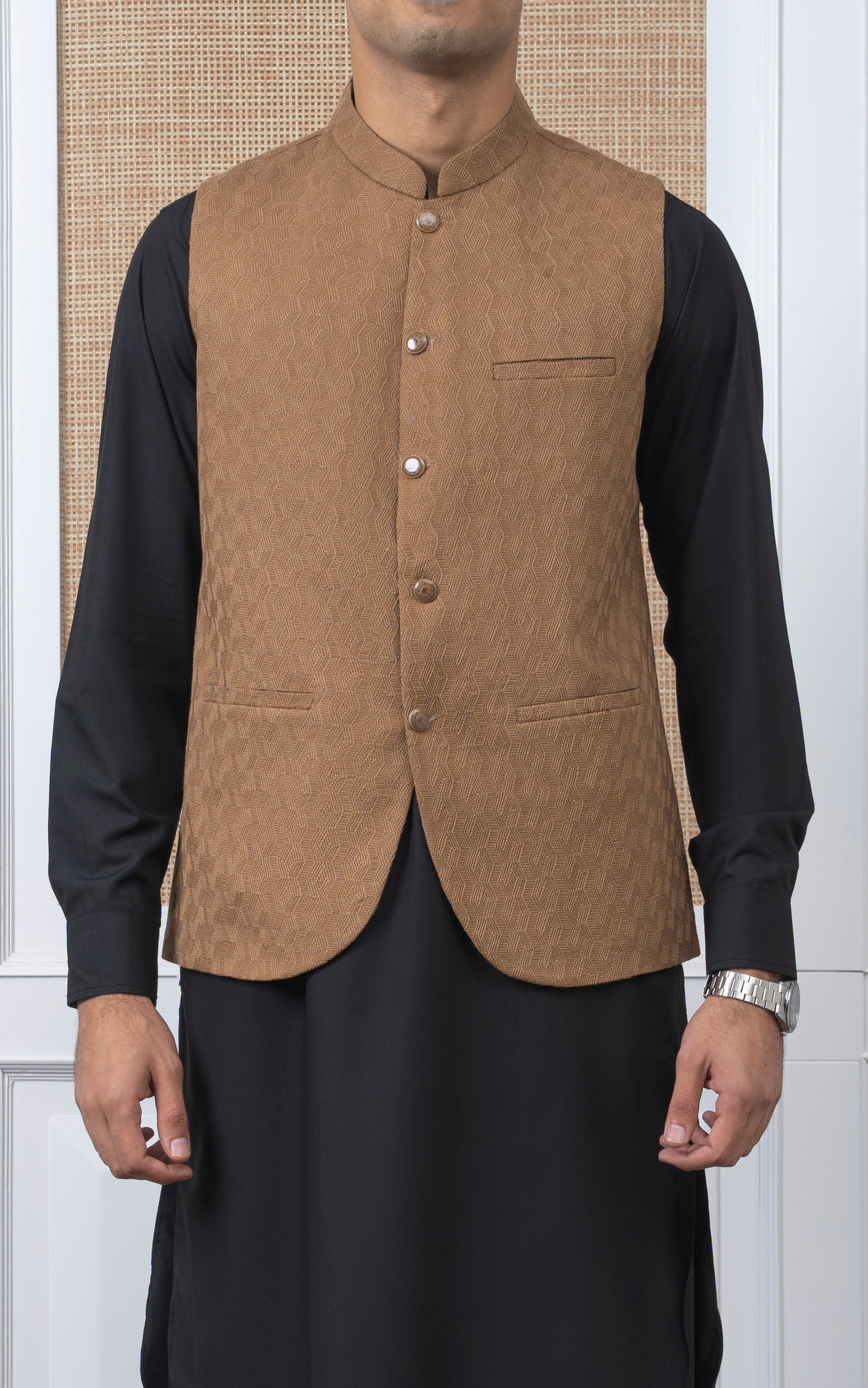 SCHIFFLI EMBROIDERED W/C -SIGNATURE COLLECTION MUSTARD