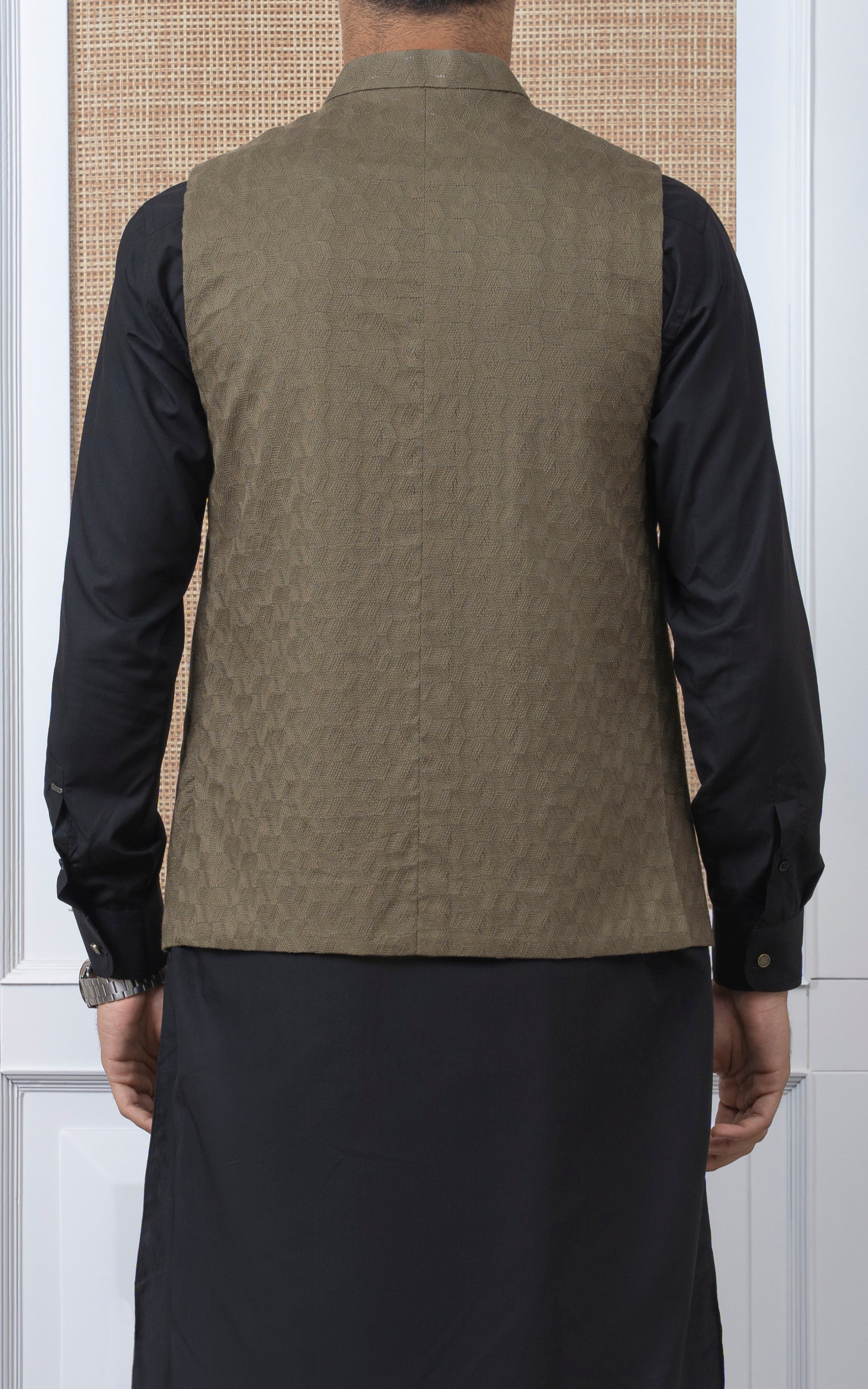 SCHIFFLI EMBROIDERED W/C -SIGNATURE COLLECTION OLIVE