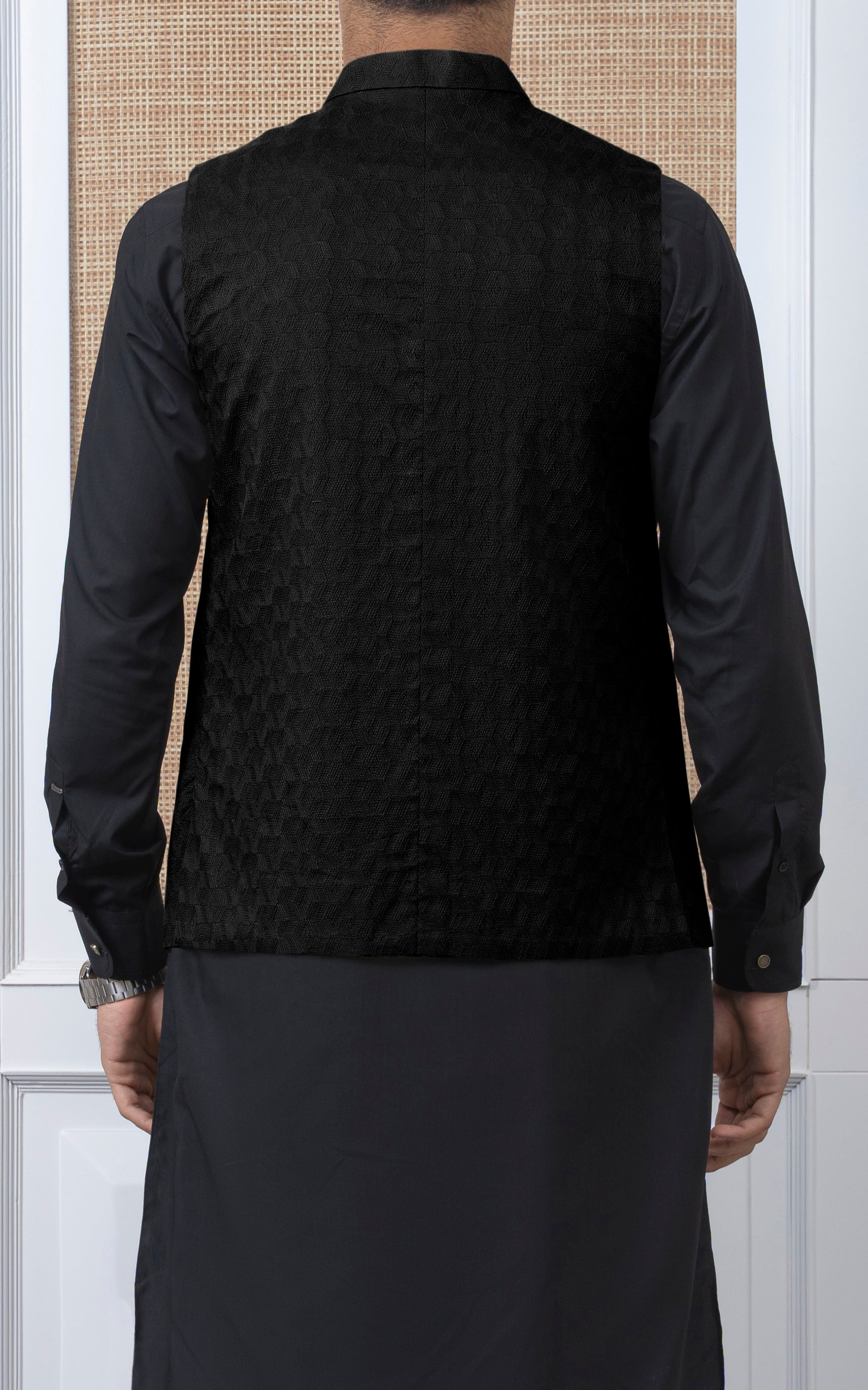 SCHIFFLI EMBROIDERED W/C -SIGNATURE COLLECTION BLACK