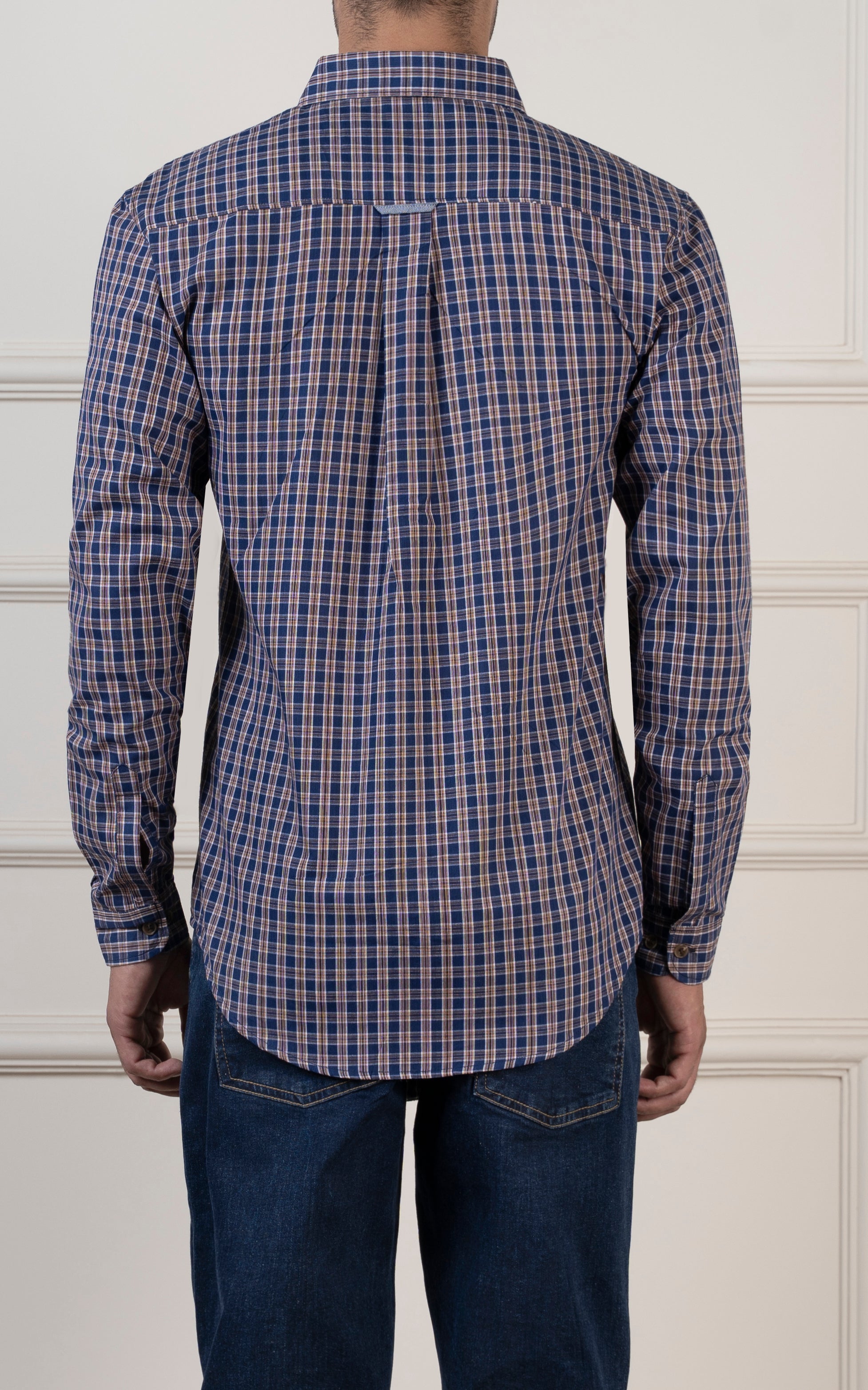 CHECKED CASUAL SHIRT ROYAL BLUE