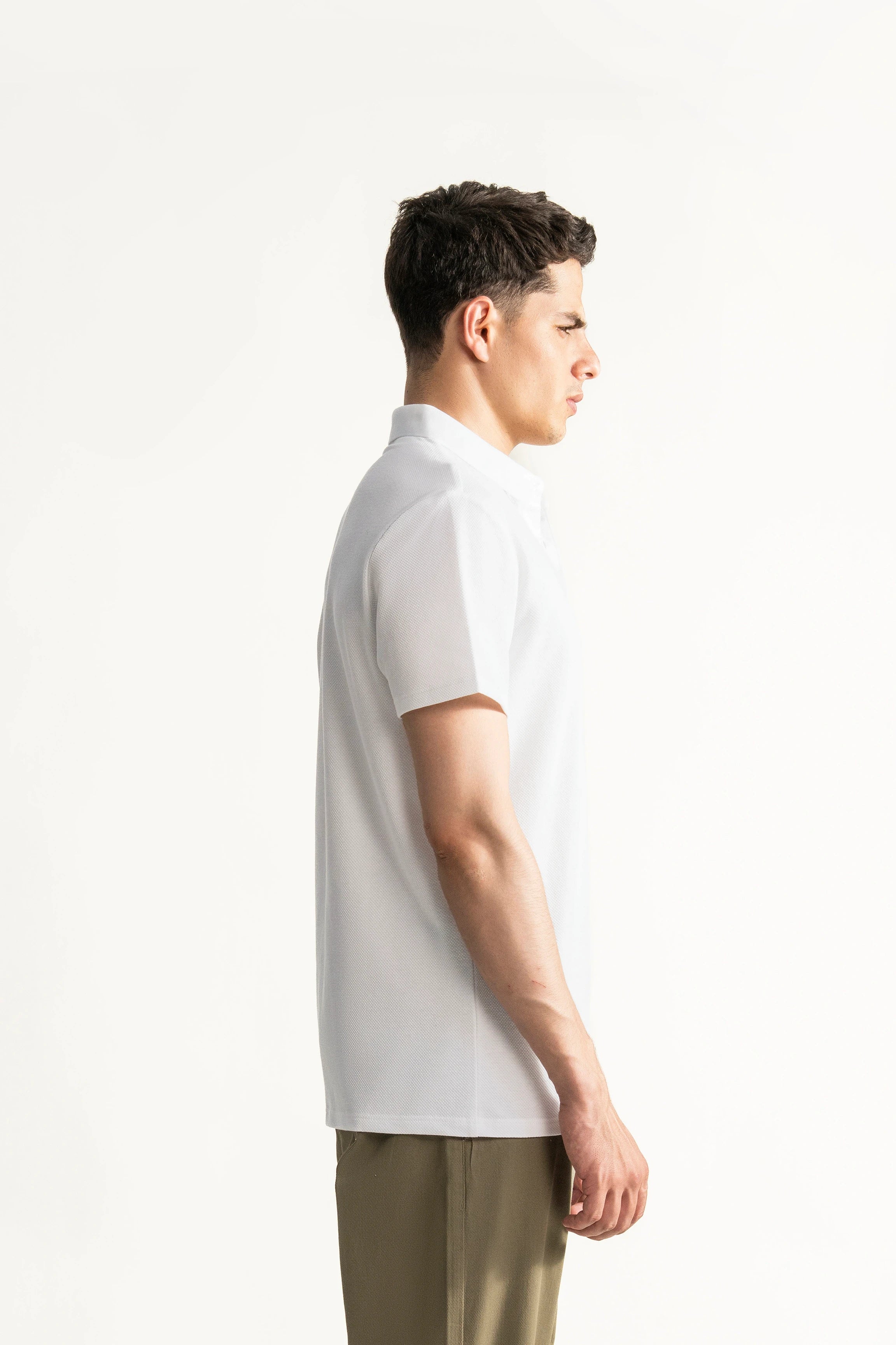 SMART FIT CLASSIC PREMIUM STRIPED POLO SHIRT WHITE