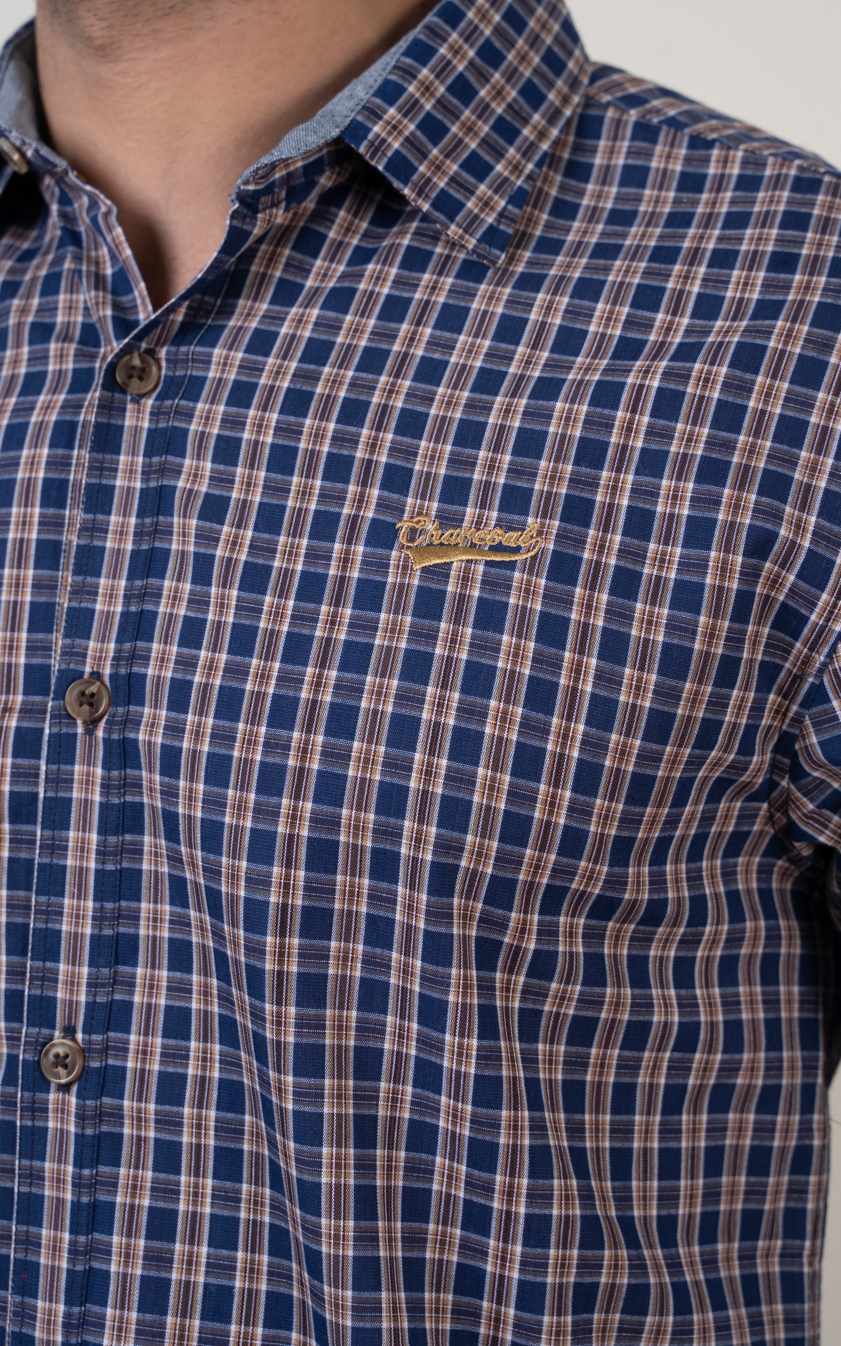 CHECKED CASUAL SHIRT ROYAL BLUE