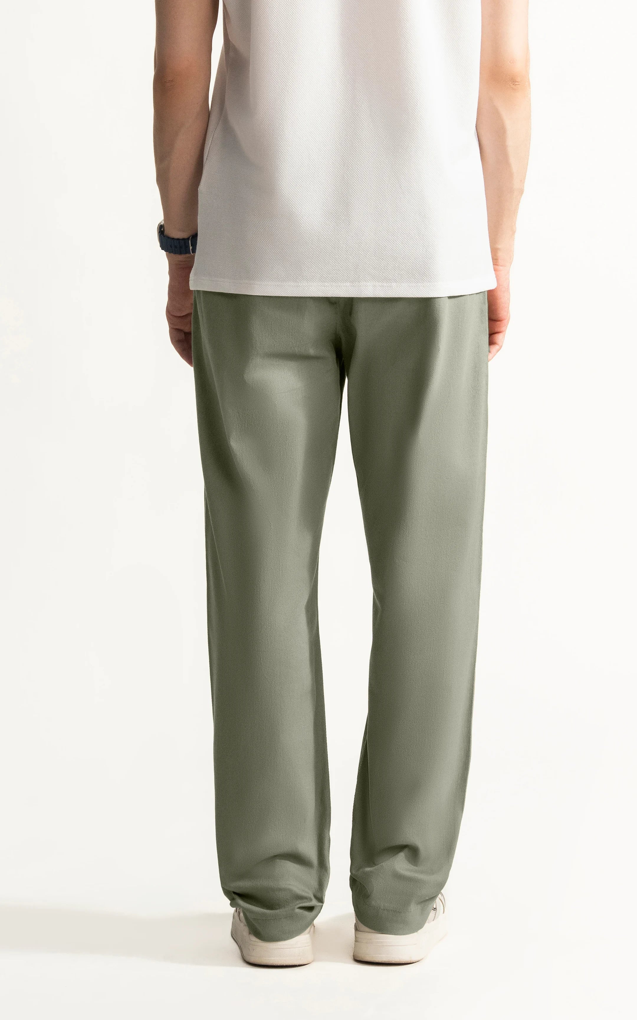 STRAIGHT FIT CASUAL TROUSER OLIVE