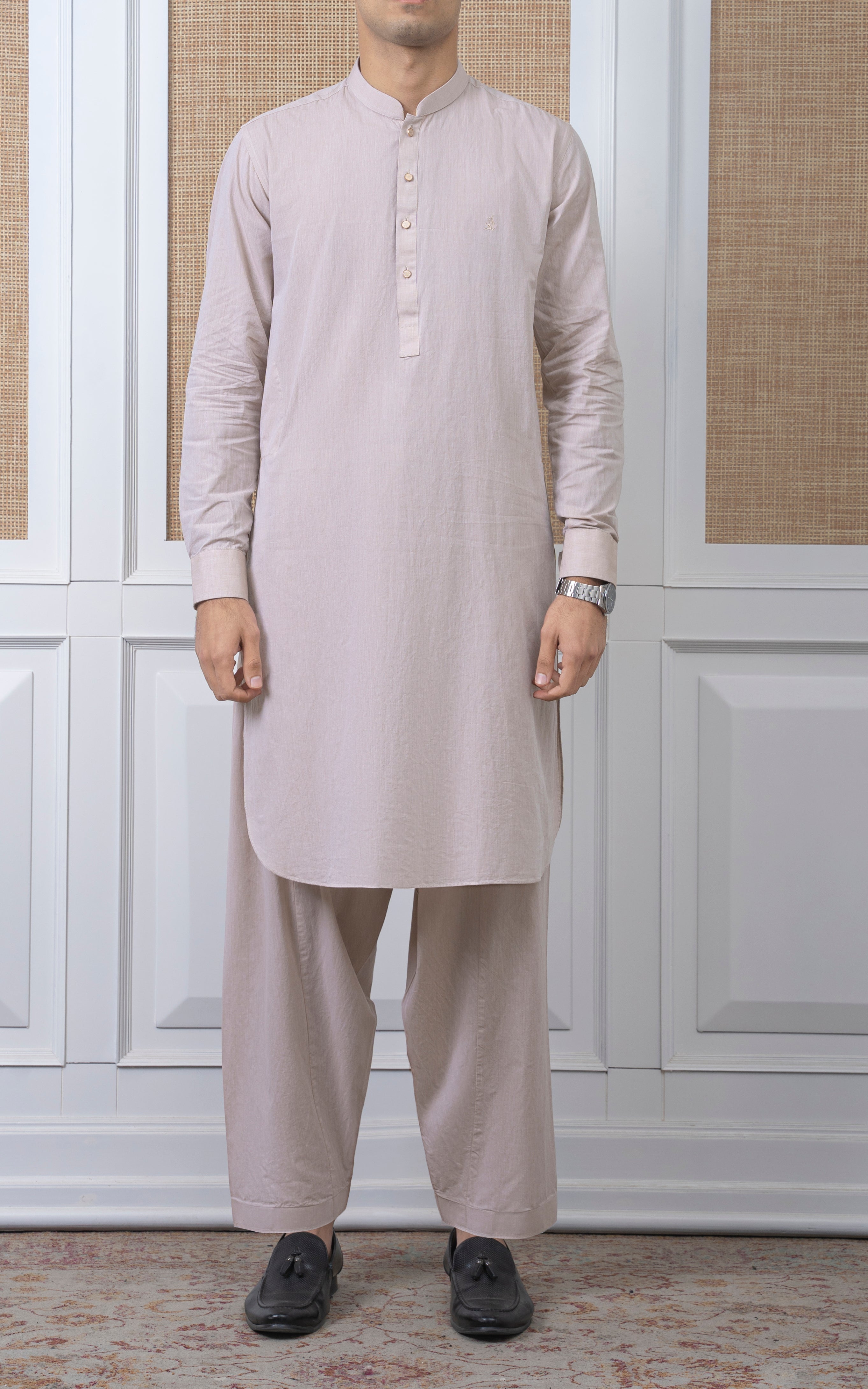 BLENDED KAMEEZ SHALWAR - CLASSIC COLLECTION LIGHT BEIGE