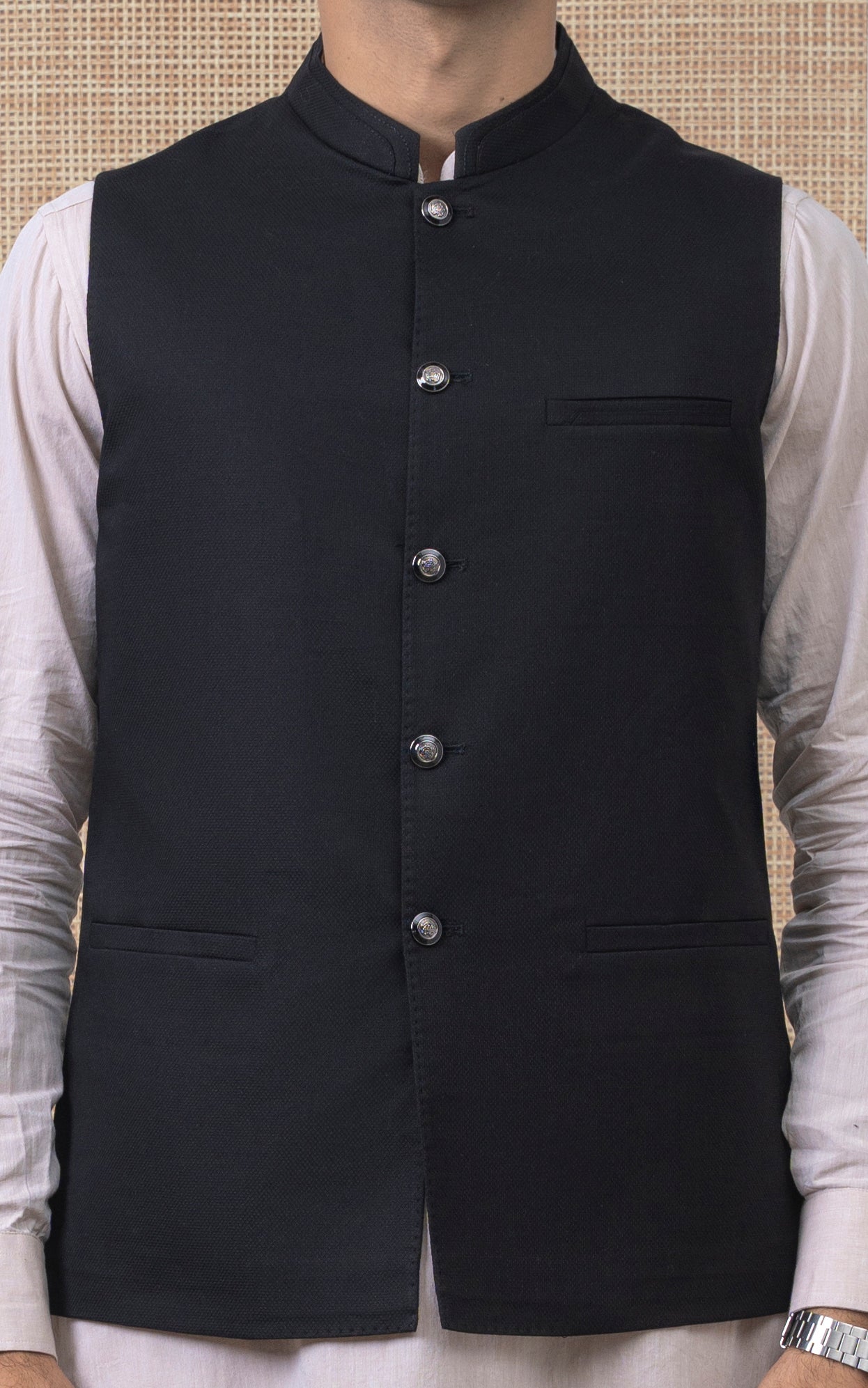DOBBY TEXTURED W/C - PREMIUM COLLECTION BLACK