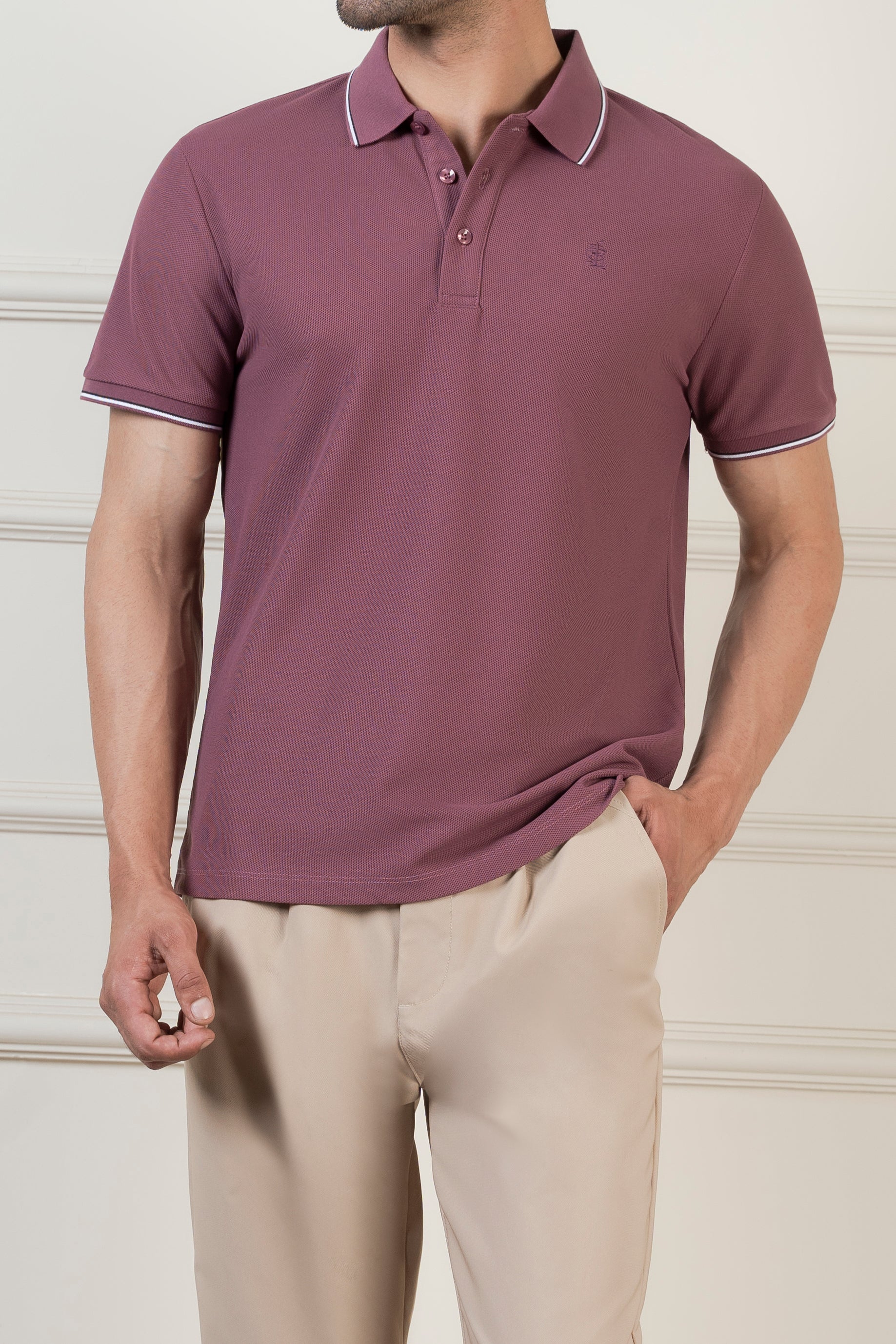 CLASSIC TIPPING POLO MAGENTA