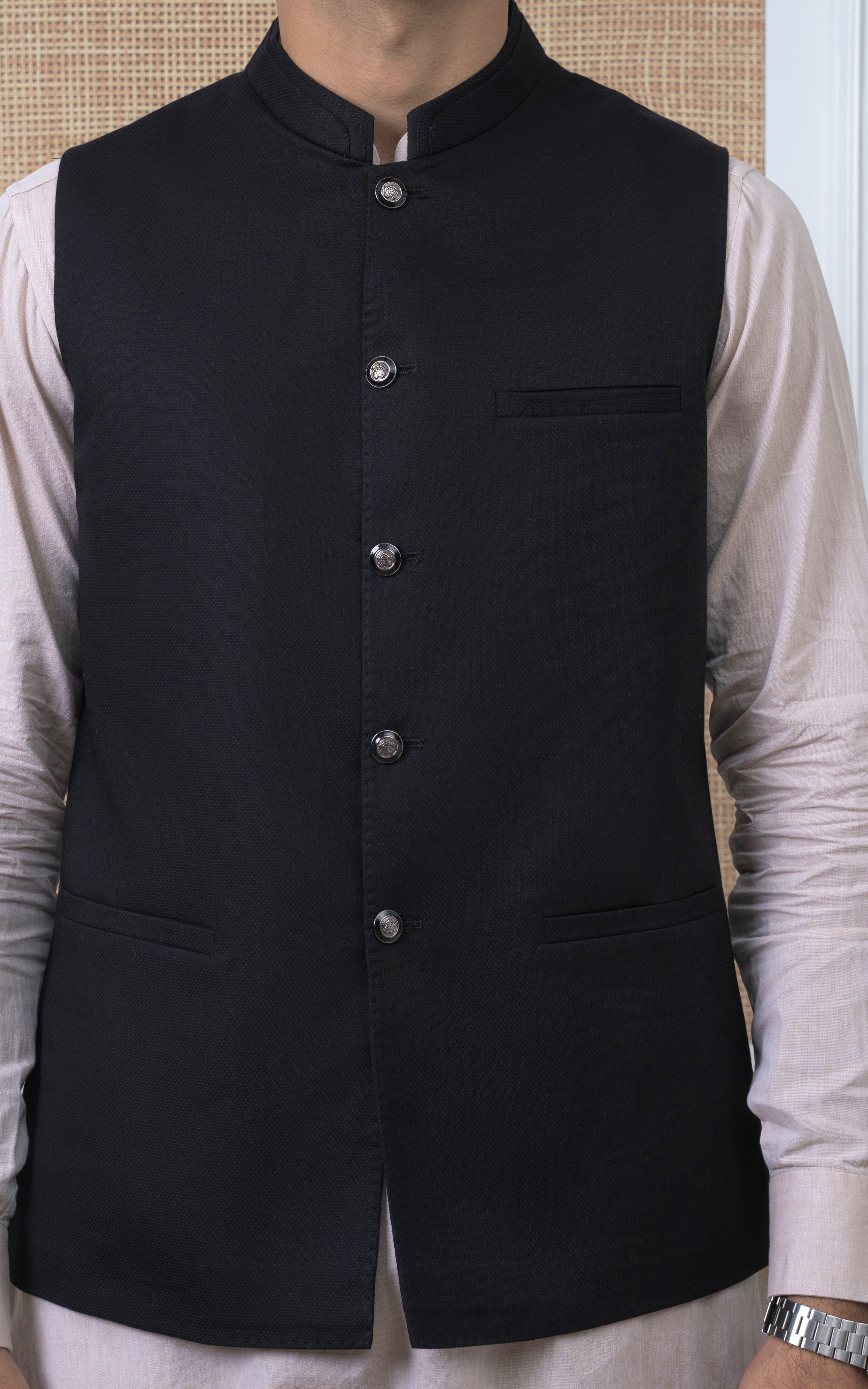 DOBBY TEXTURED W/C - PREMIUM COLLECTION BLACK