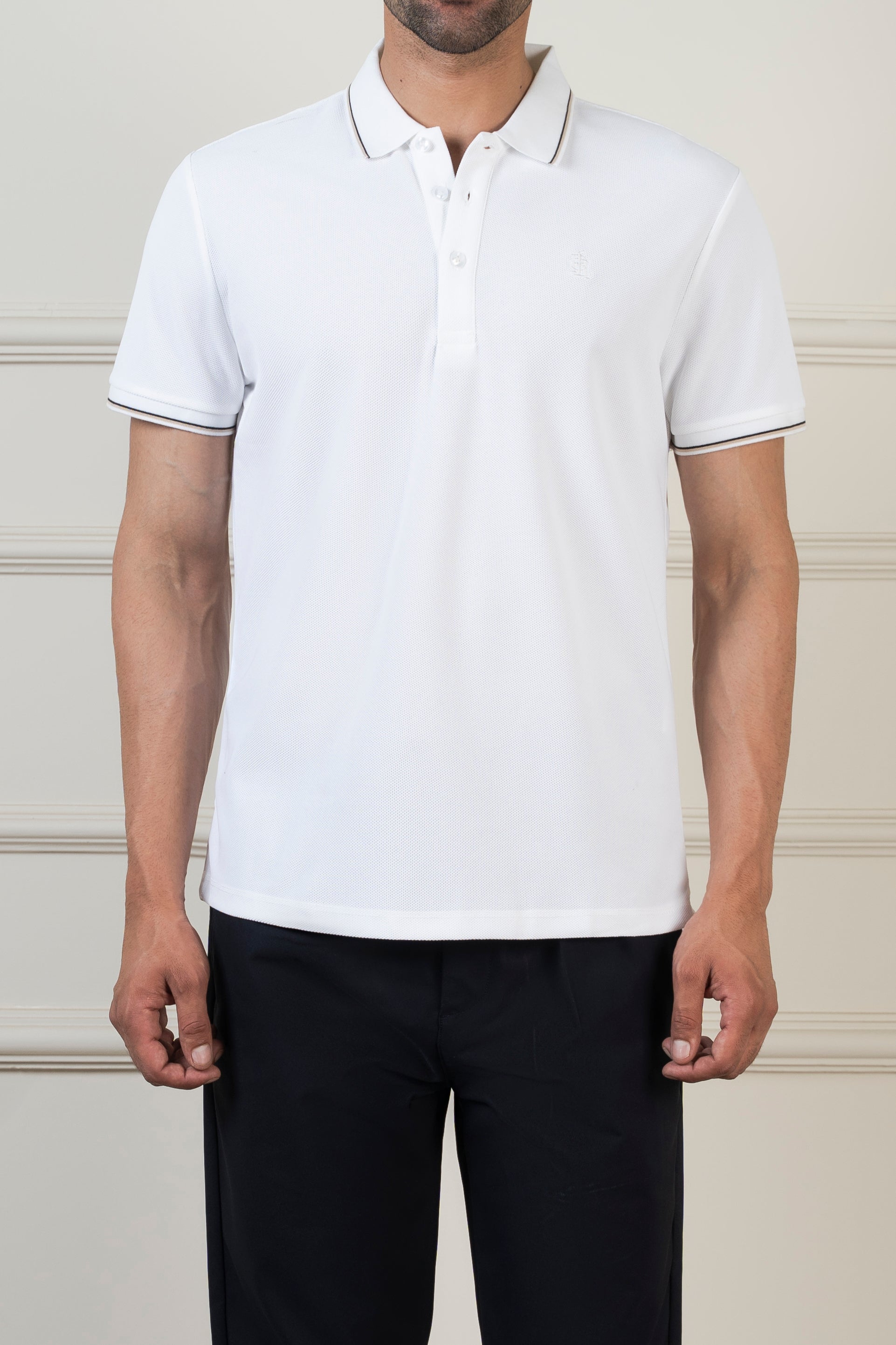 CLASSIC TIPPING POLO WHITE