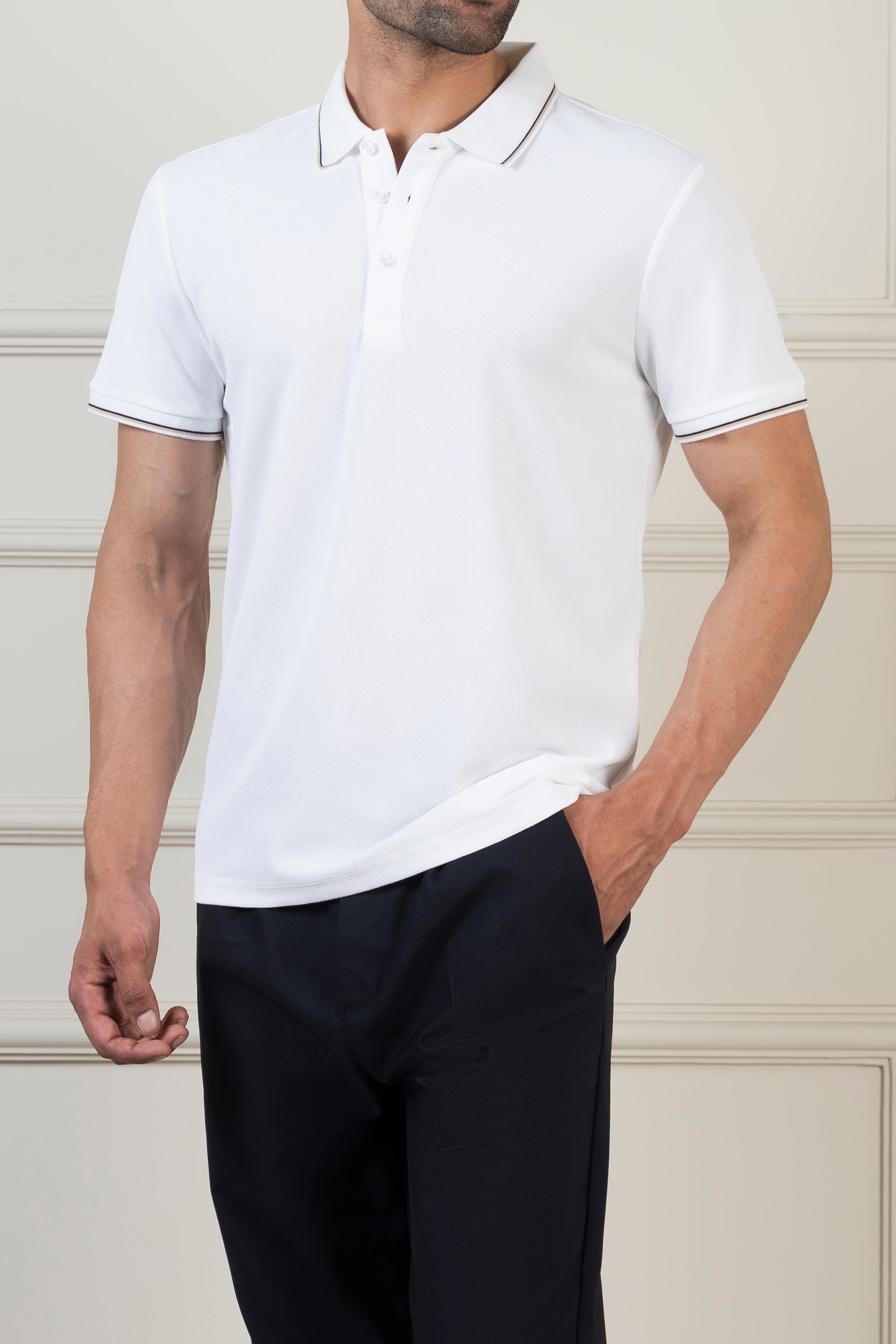 CLASSIC TIPPING POLO WHITE