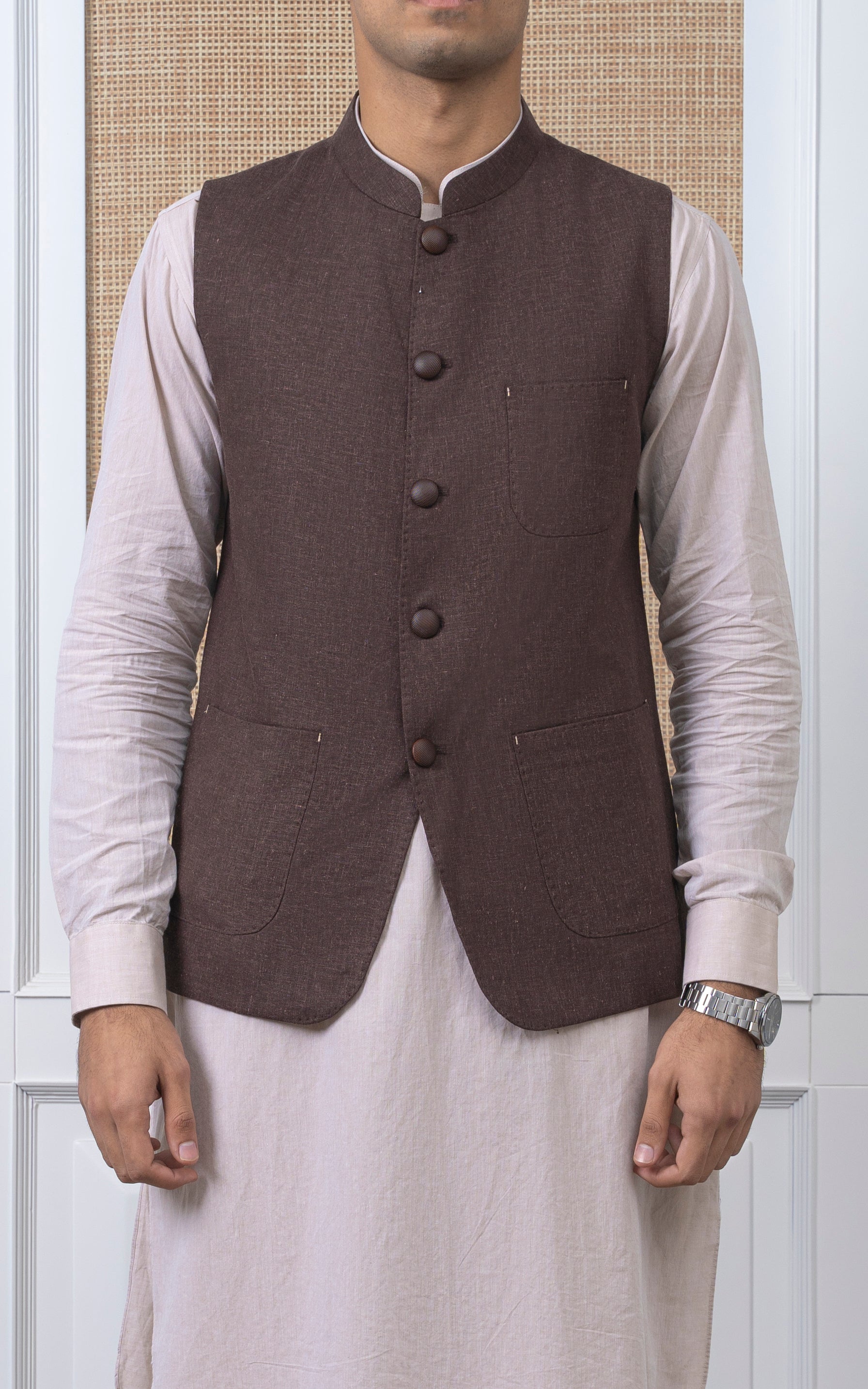 COTTON LINEN W/C - SIGNATURE COLLECTION DARK BROWN