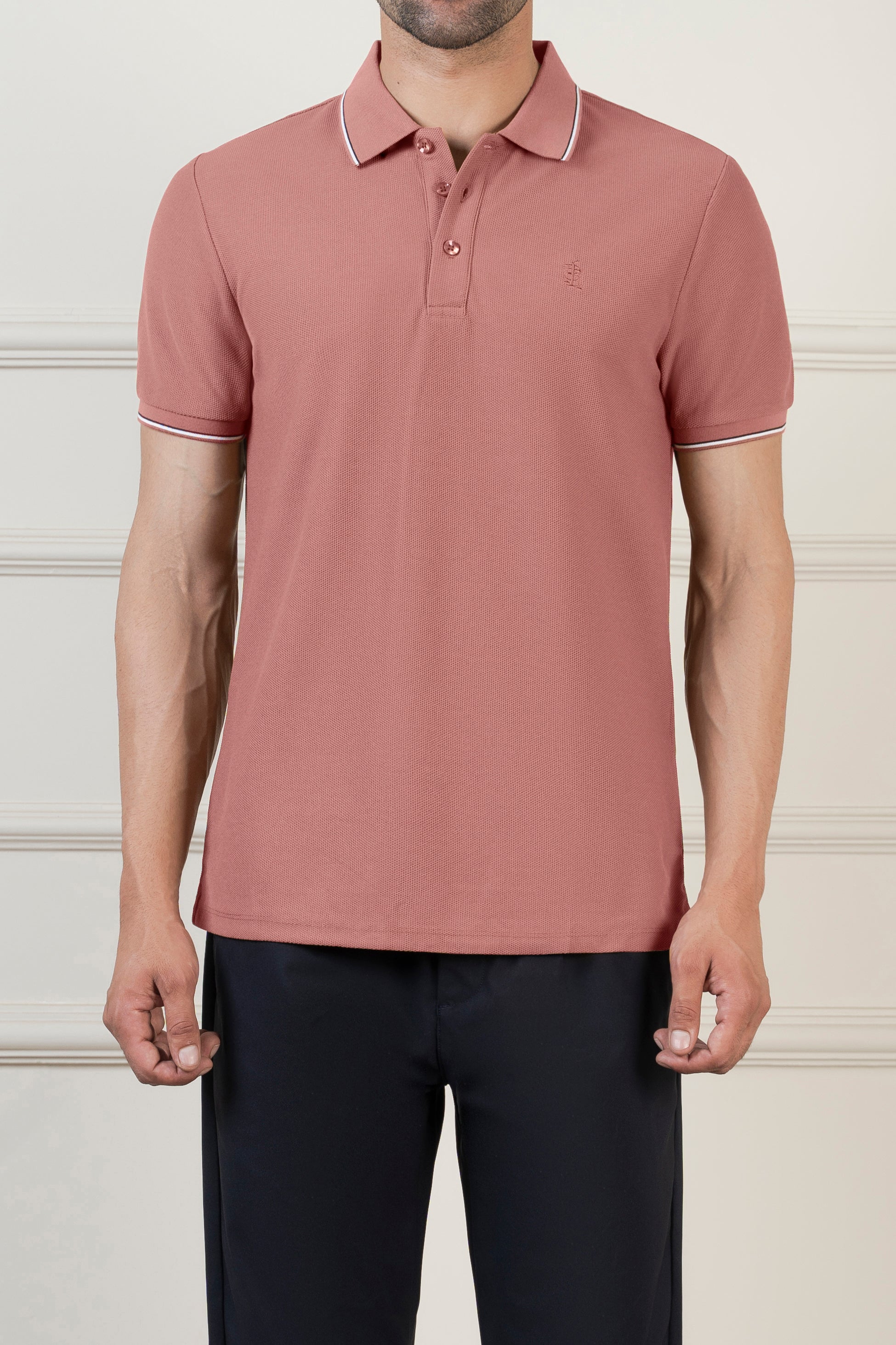 CLASSIC TIPPING POLO T PINK