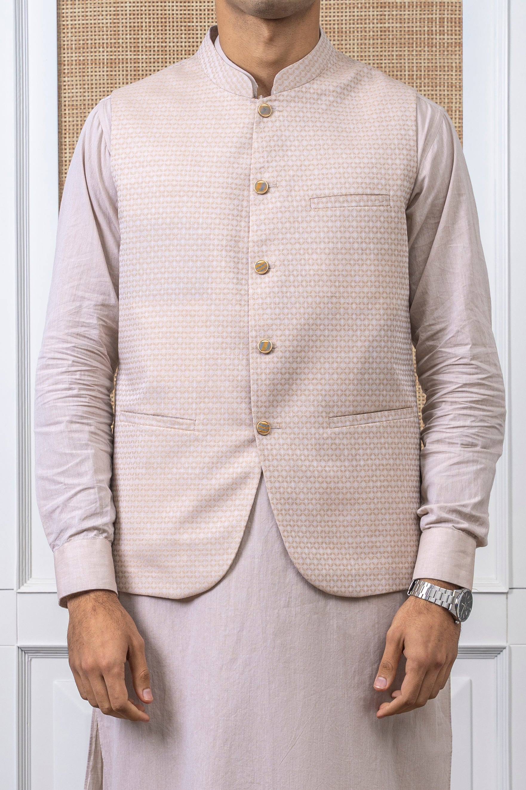 YARN DYED JACQUARD W/C -PREMIUM COLLECTION LIGHT BEIGE
