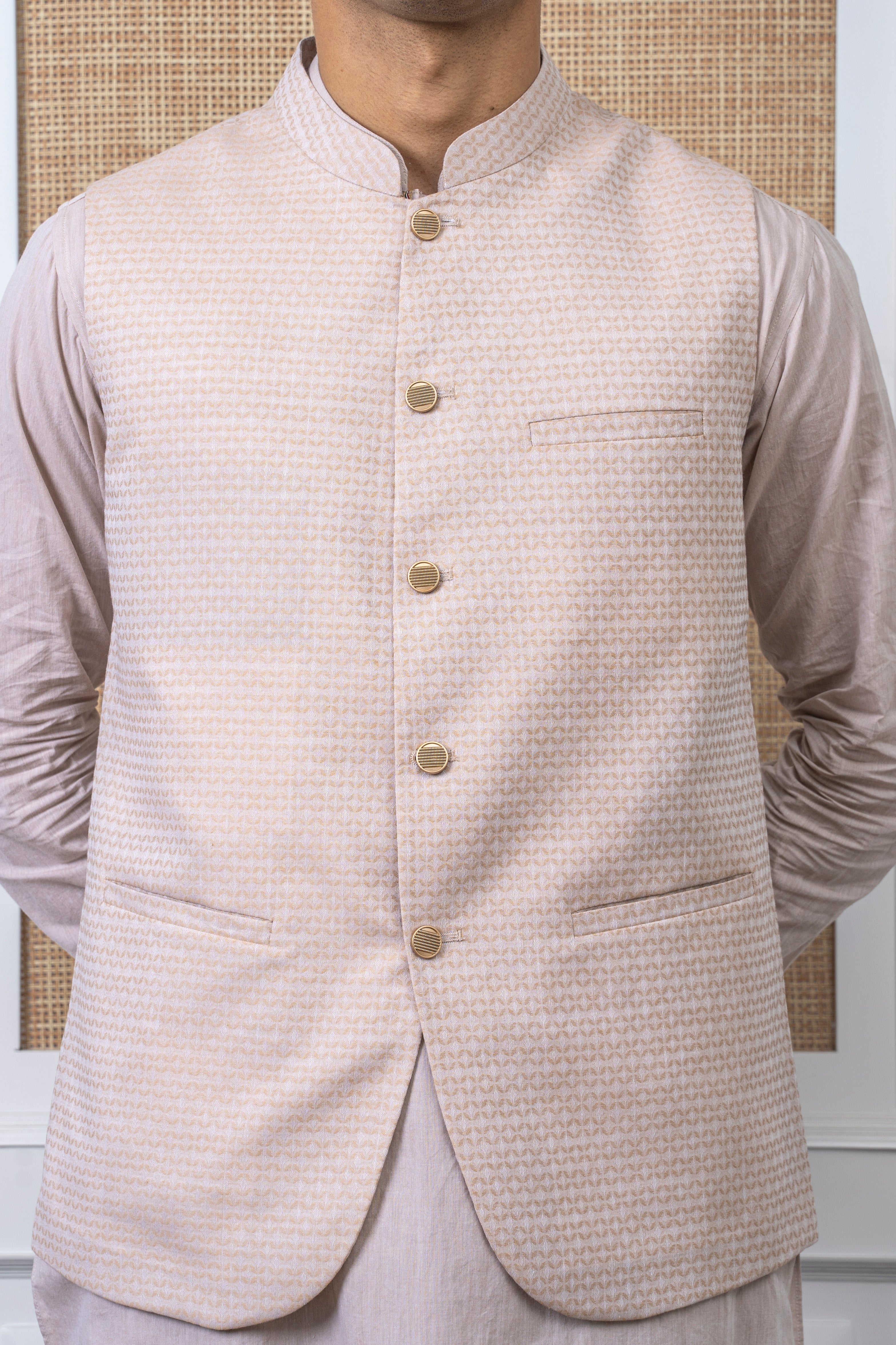 YARN DYED JACQUARD W/C -PREMIUM COLLECTION LIGHT BEIGE