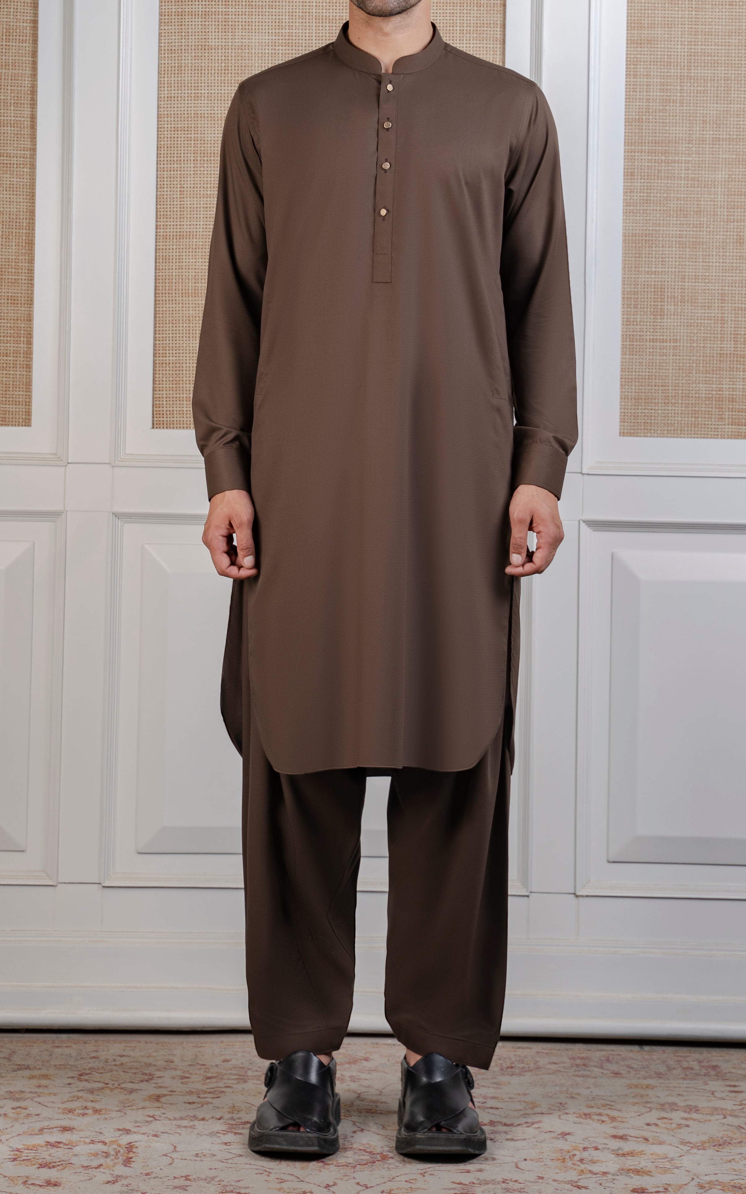 BLENDED KAMEEZ SHALWAR - SIGNATURE COLLECTION MID BROWN