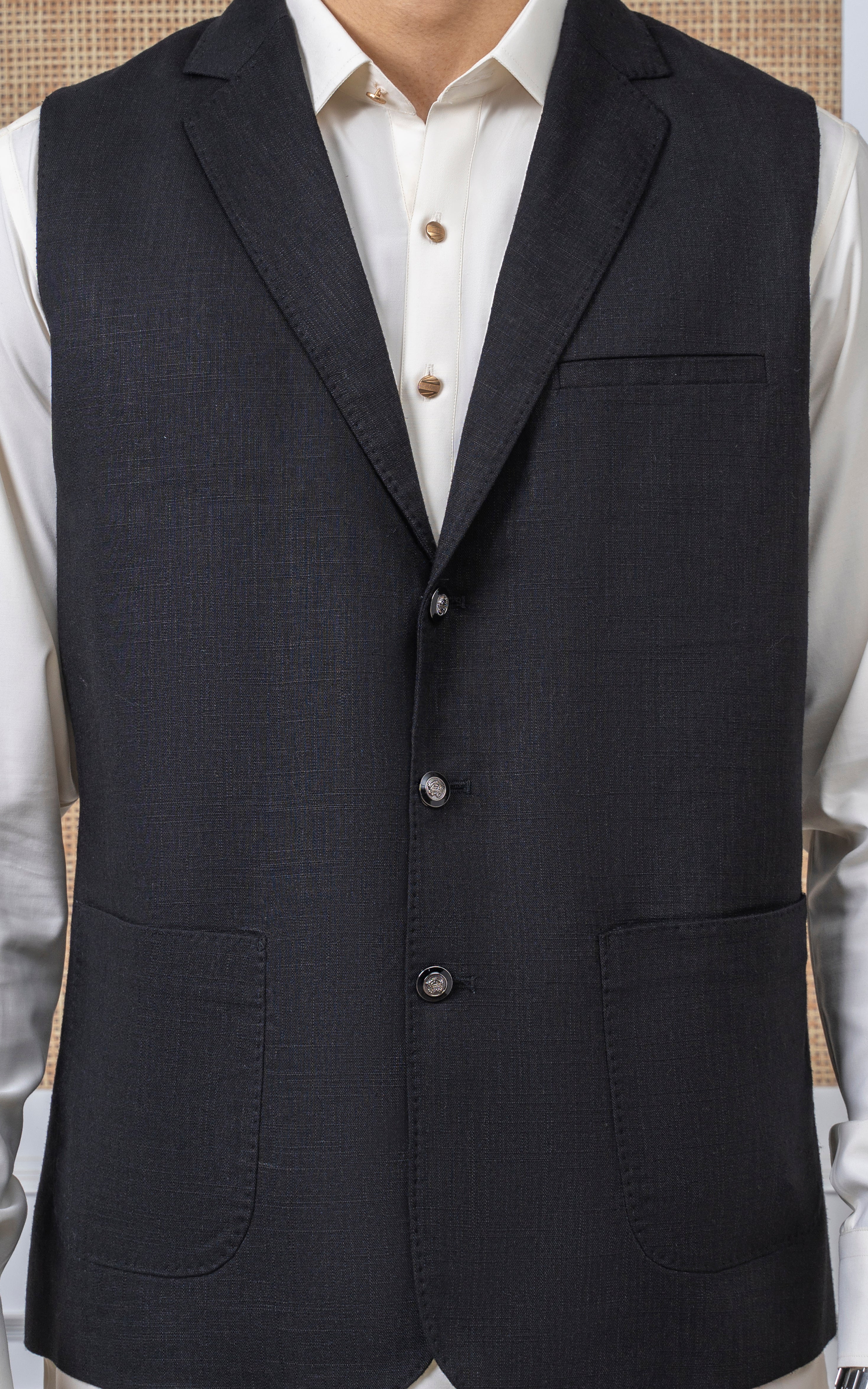 COTTON LINEN W/C -EXCLUSIVE COLLECTION BLACK