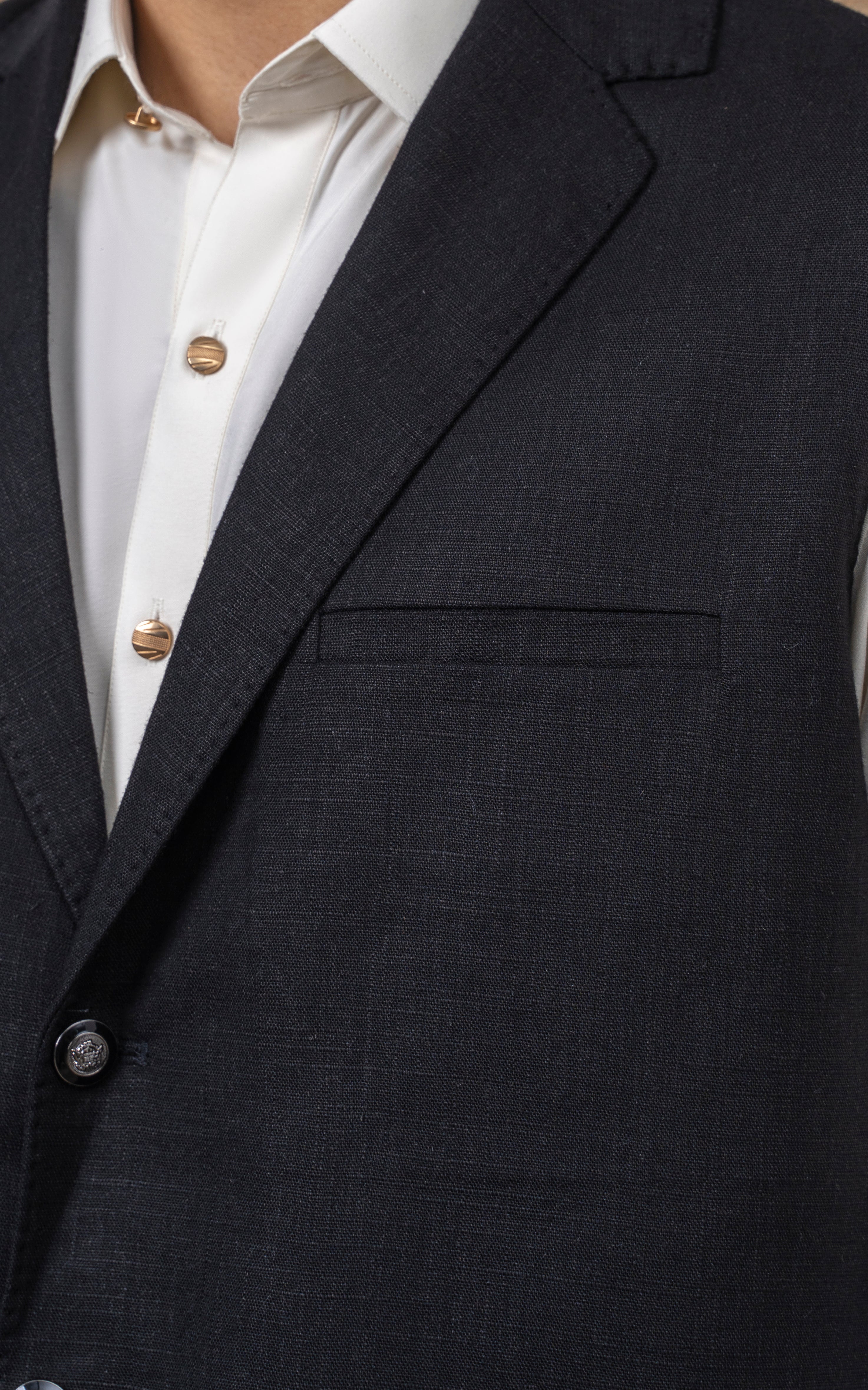 COTTON LINEN W/C -EXCLUSIVE COLLECTION BLACK