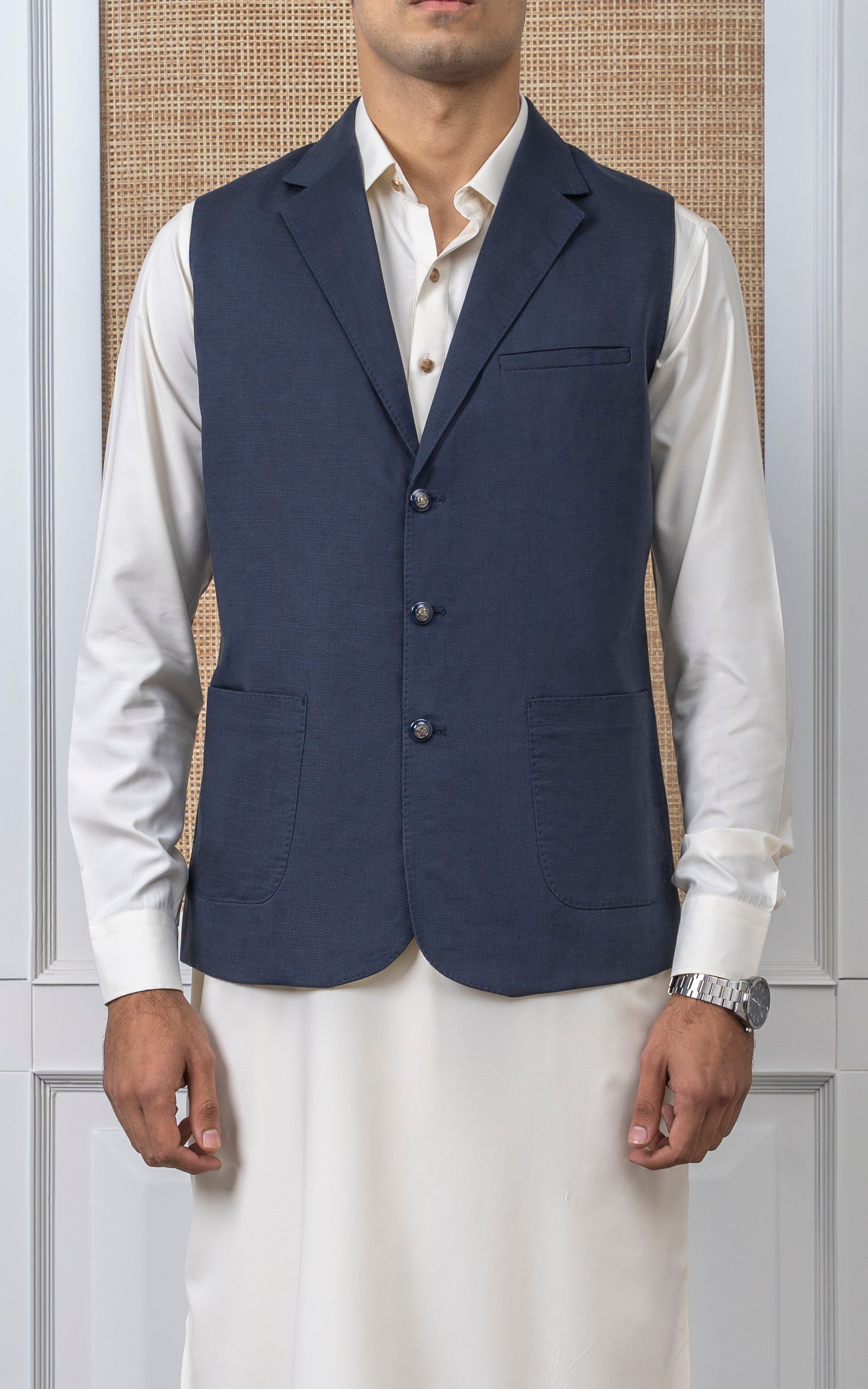 COTTON LINEN W/C -EXCLUSIVE COLLECTION DARK GREY