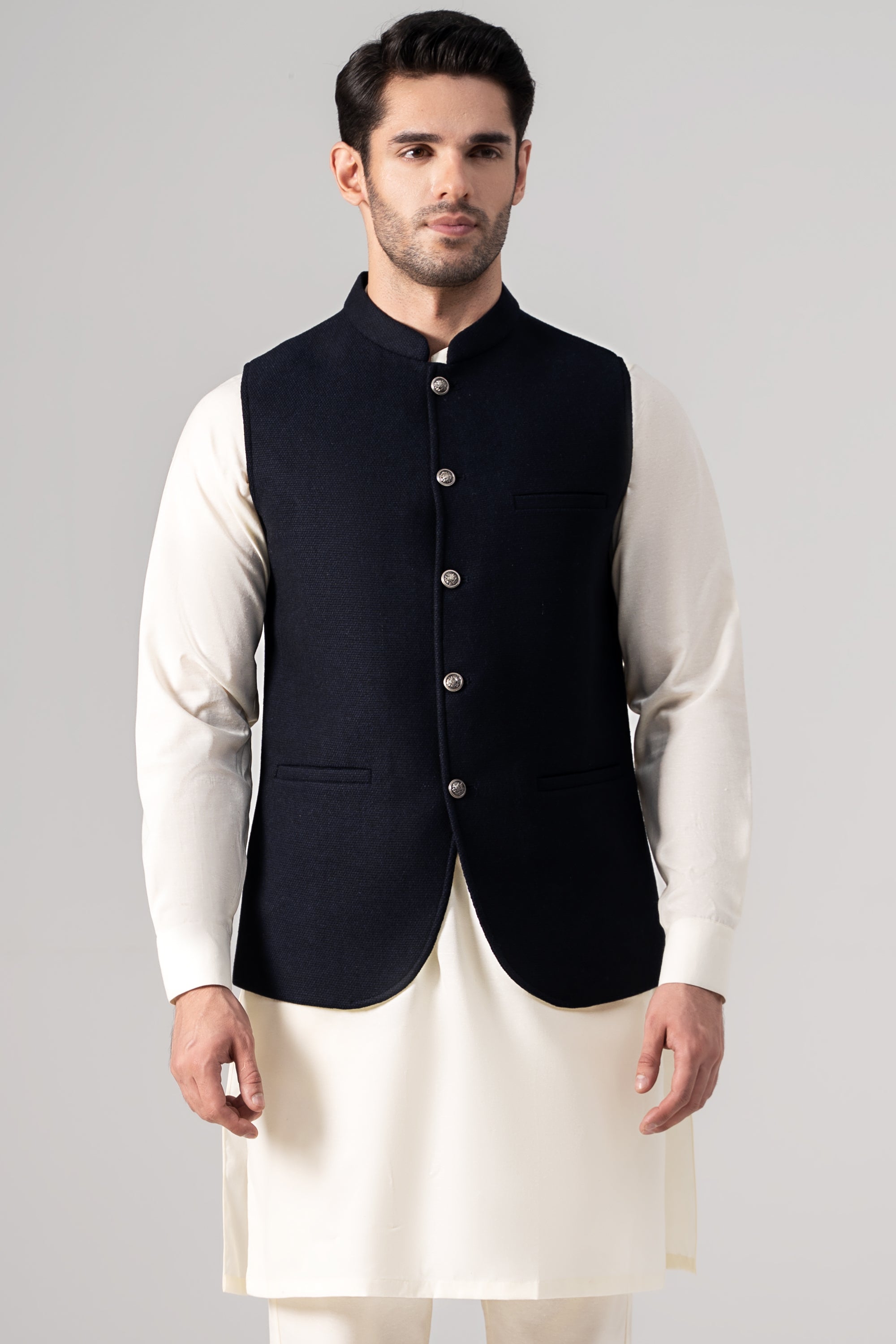 WOOLEN WAISTCOAT NAVY