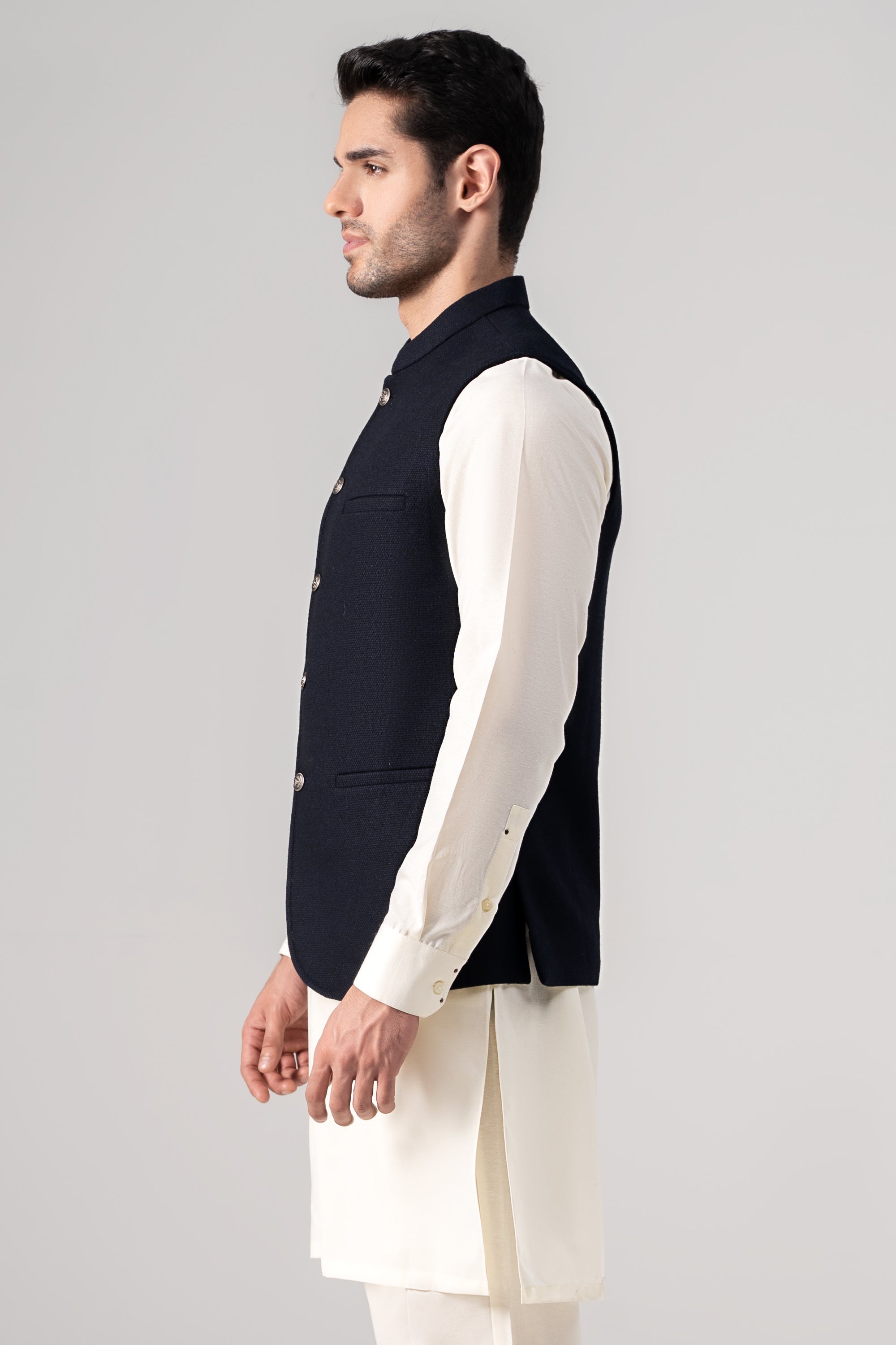 WOOLEN WAISTCOAT NAVY