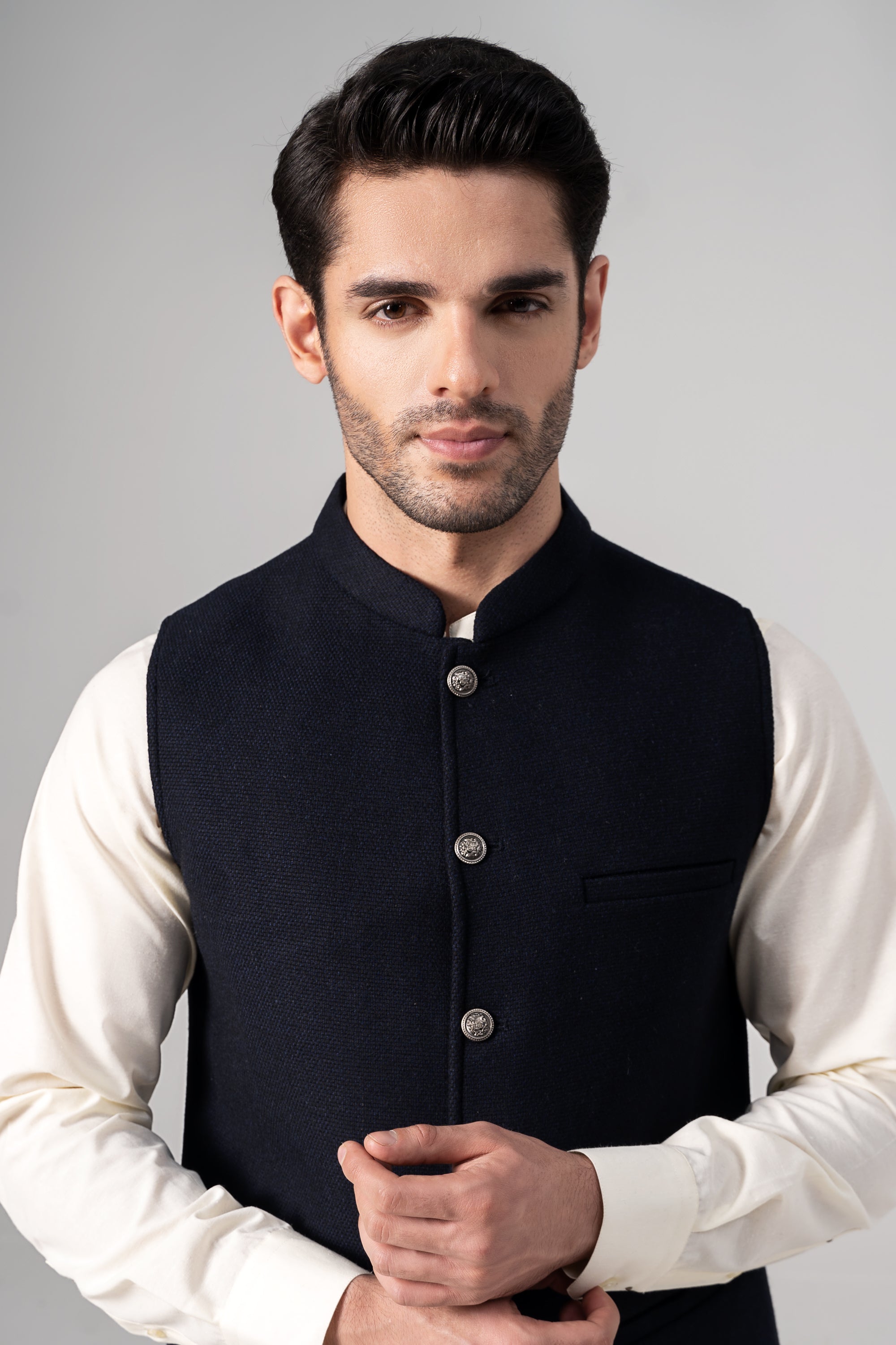 WOOLEN WAISTCOAT NAVY