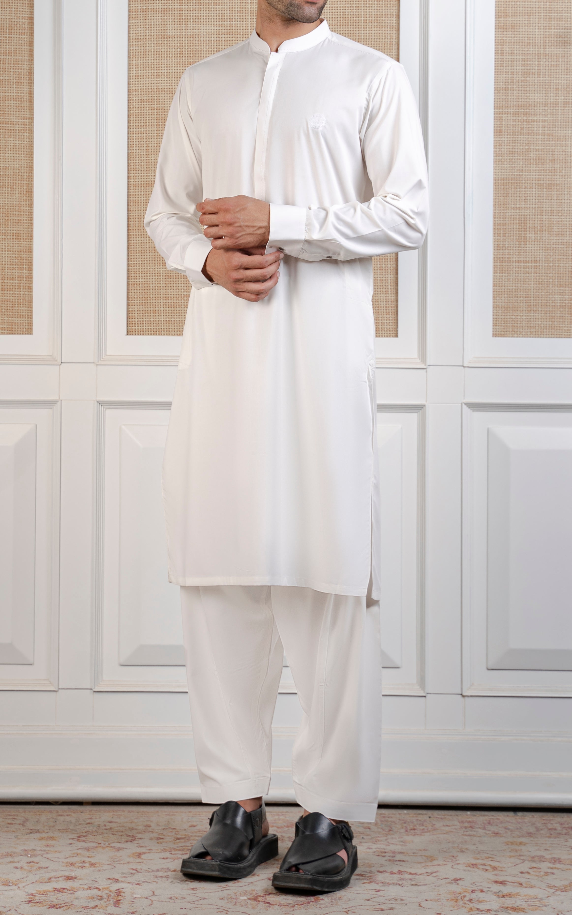 BLENDED KAMEEZ SHALWAR - SIGNATURE COLLECTION WHITE