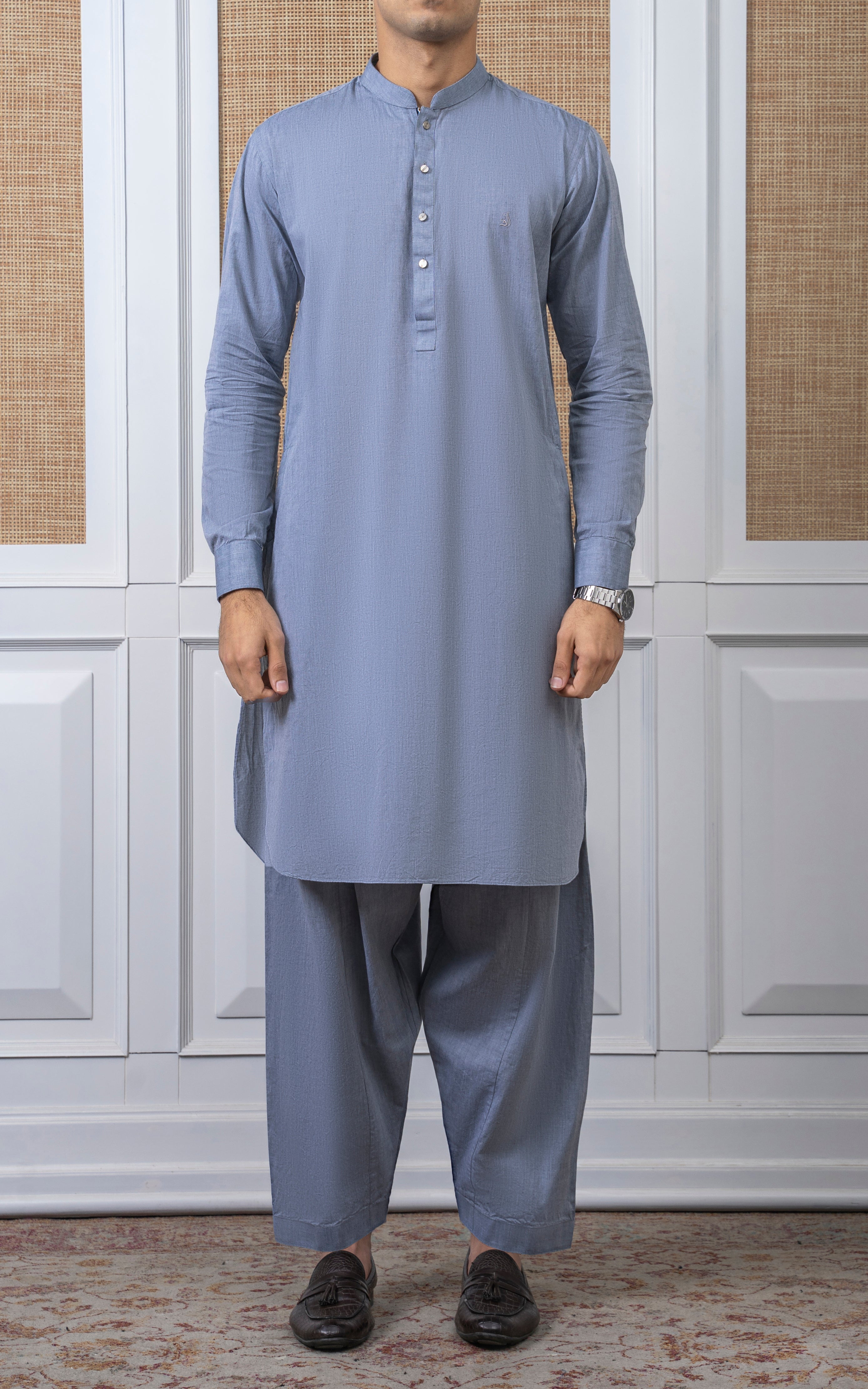 BLENDED KAMEEZ SHALWAR - CLASSIC COLLECTION BLUISH GREY