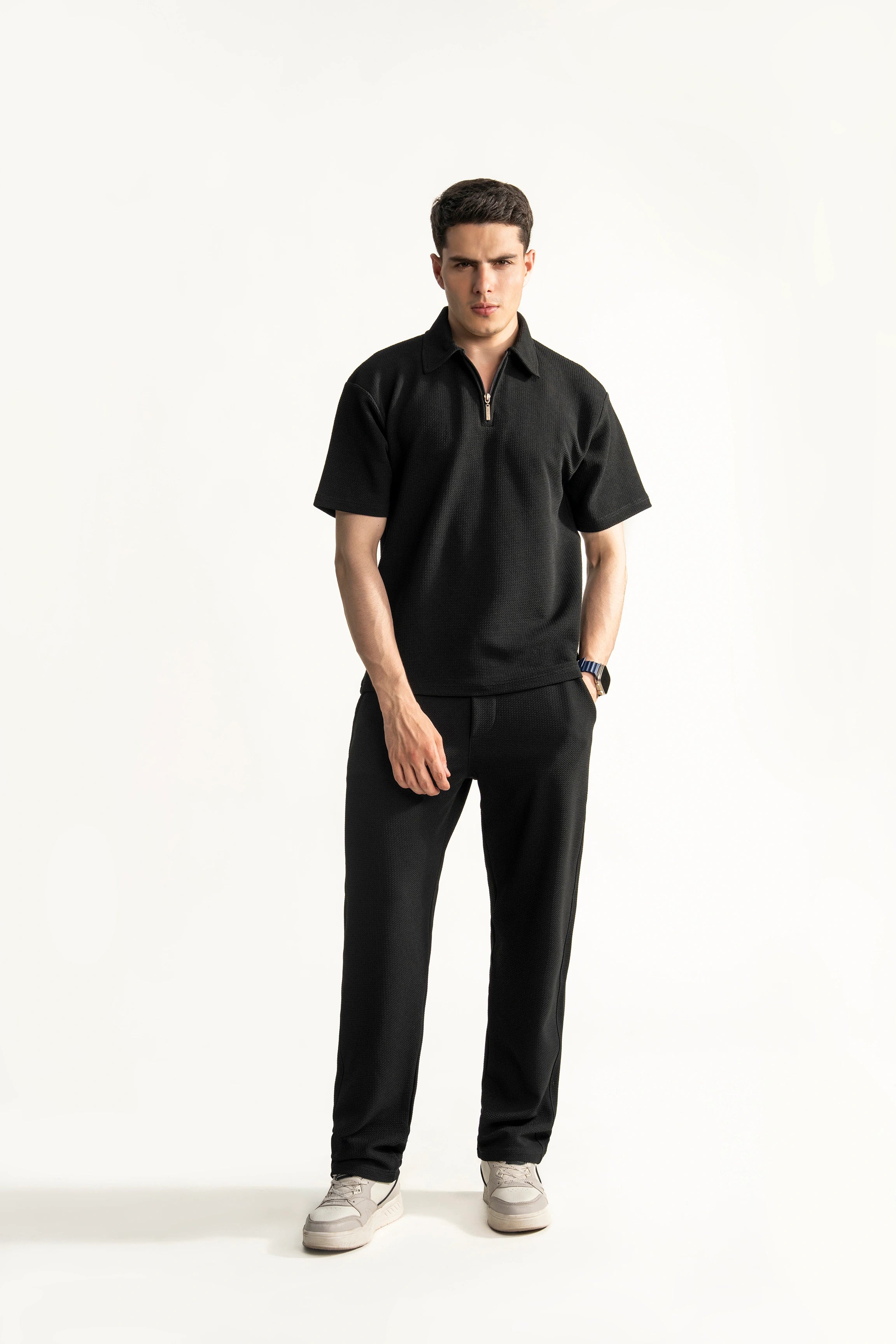 OVERSIZE POLO SHIRT BLACK