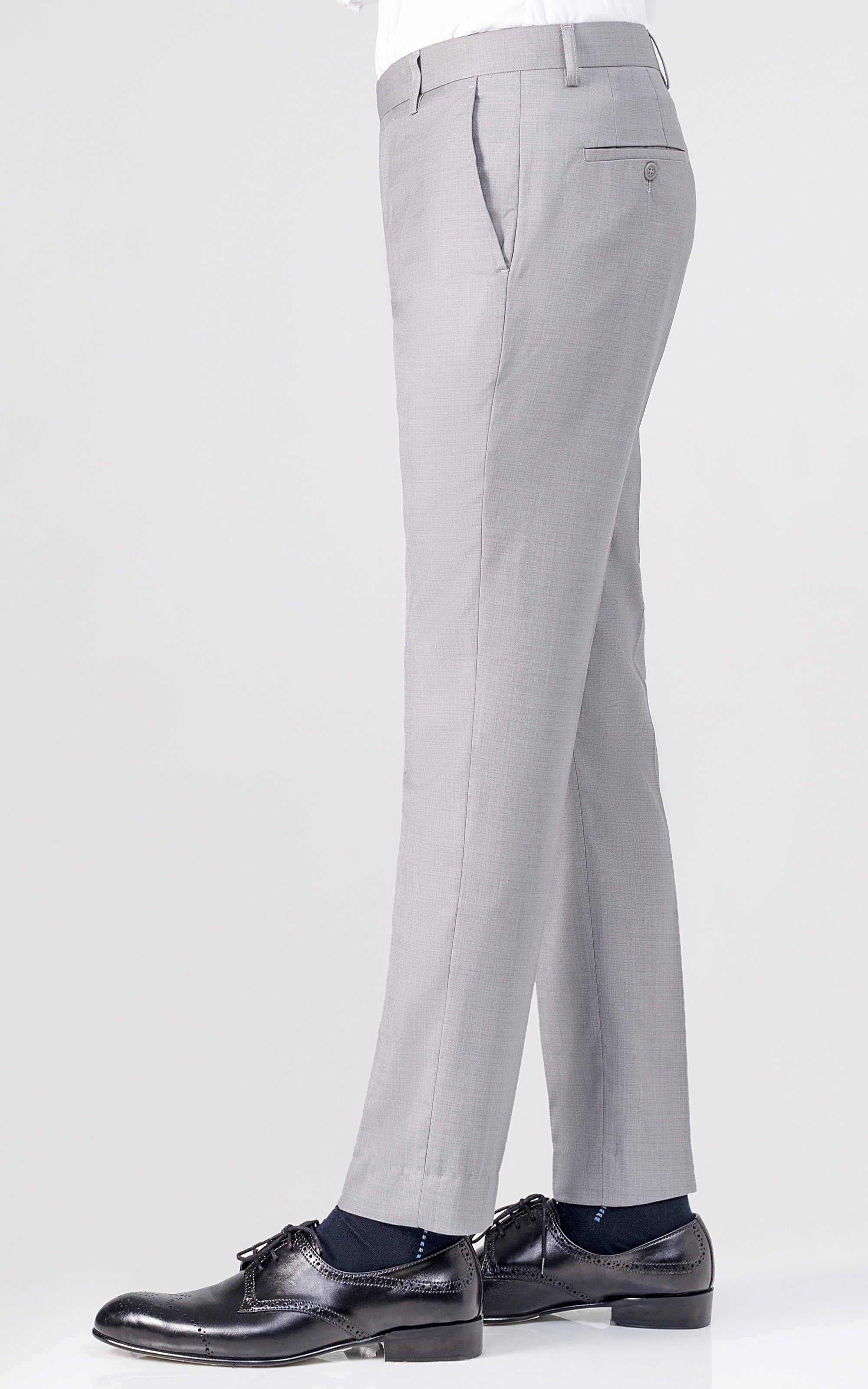 slim fit dress slacks Startorial men's trousers 100% gray virgin wool