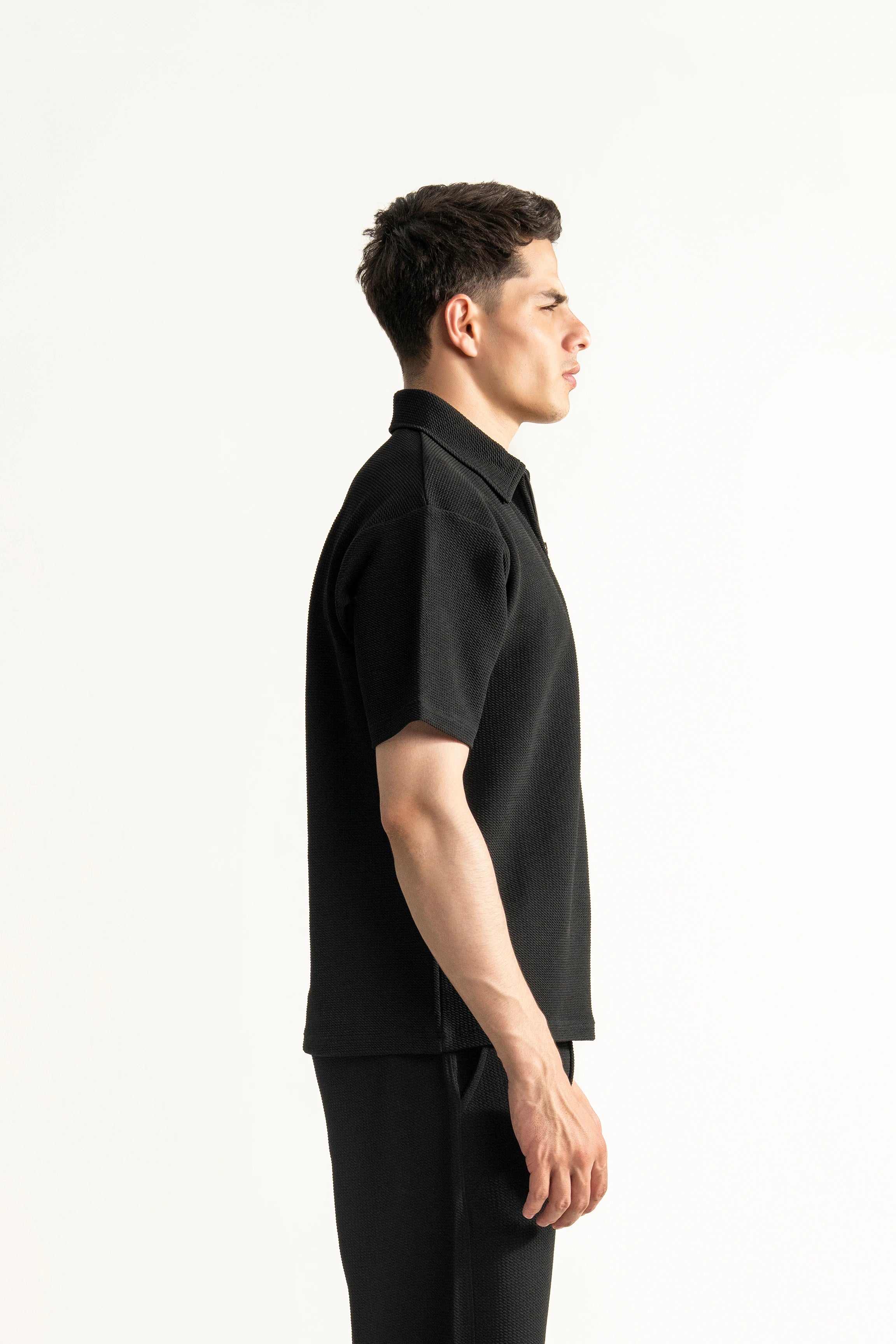 OVERSIZE POLO SHIRT BLACK