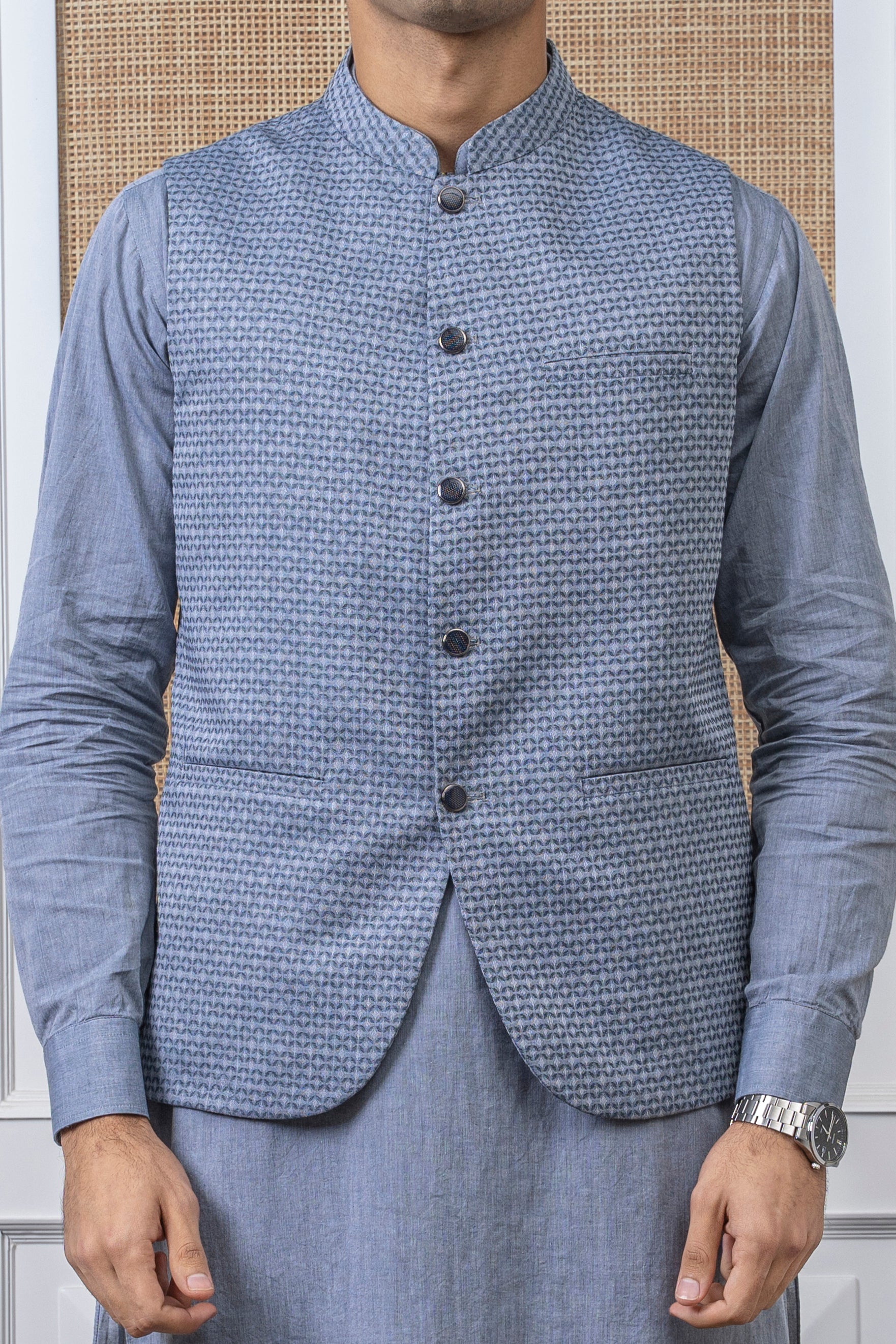 YARN DYED JACQUARD W/C -PREMIUM COLLECTION BLUISH GREY