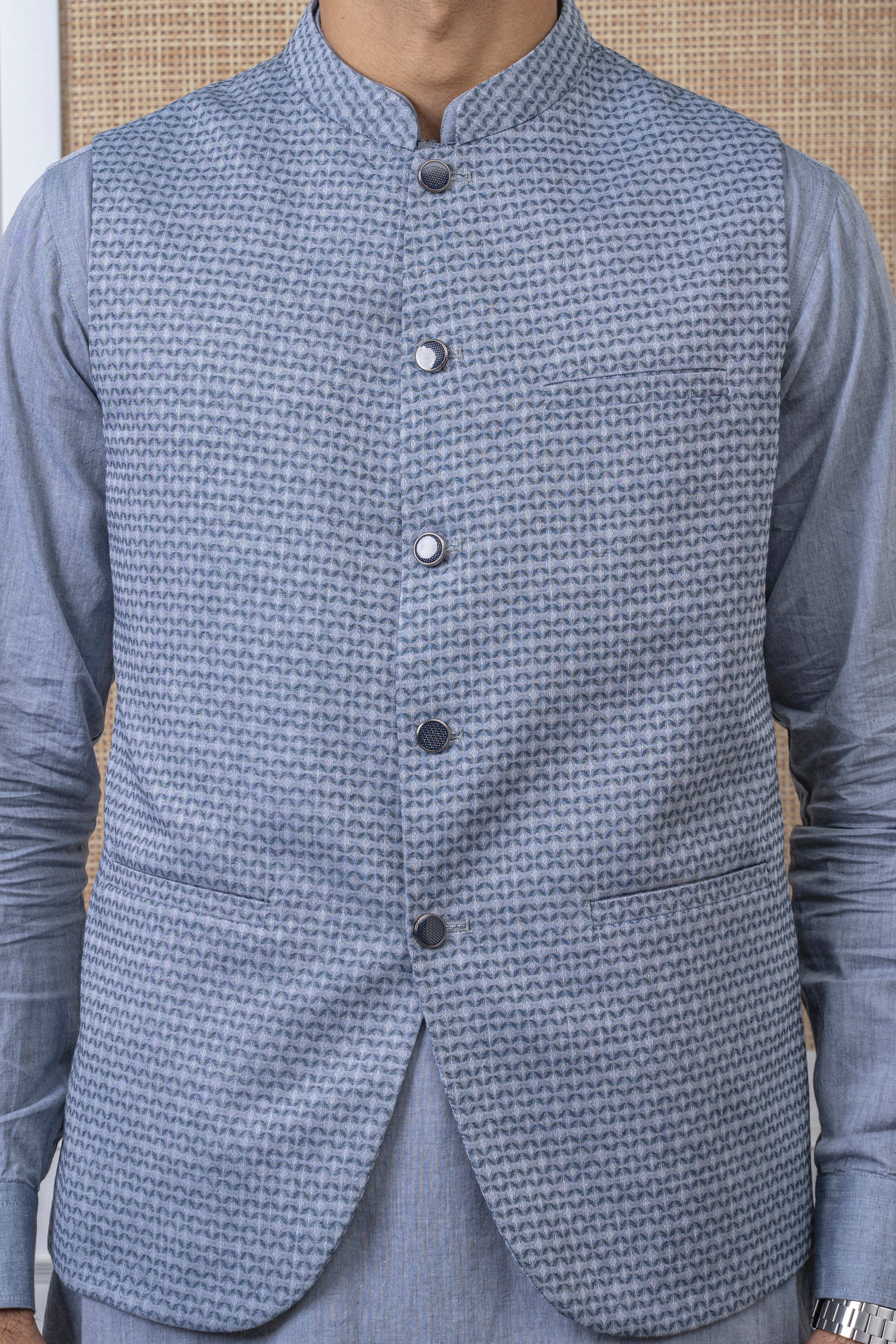 YARN DYED JACQUARD W/C -PREMIUM COLLECTION BLUISH GREY