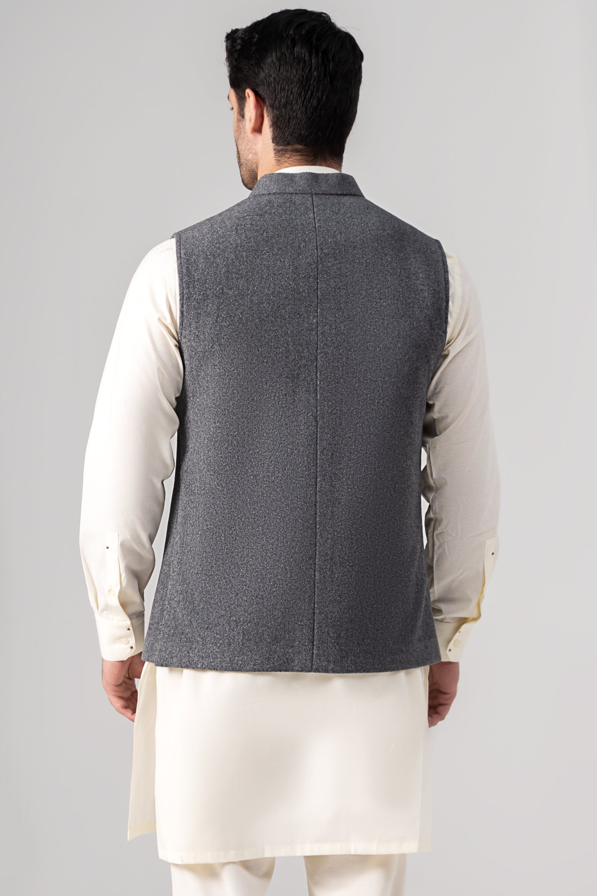 WOOLEN WAISTCOAT MID GREY